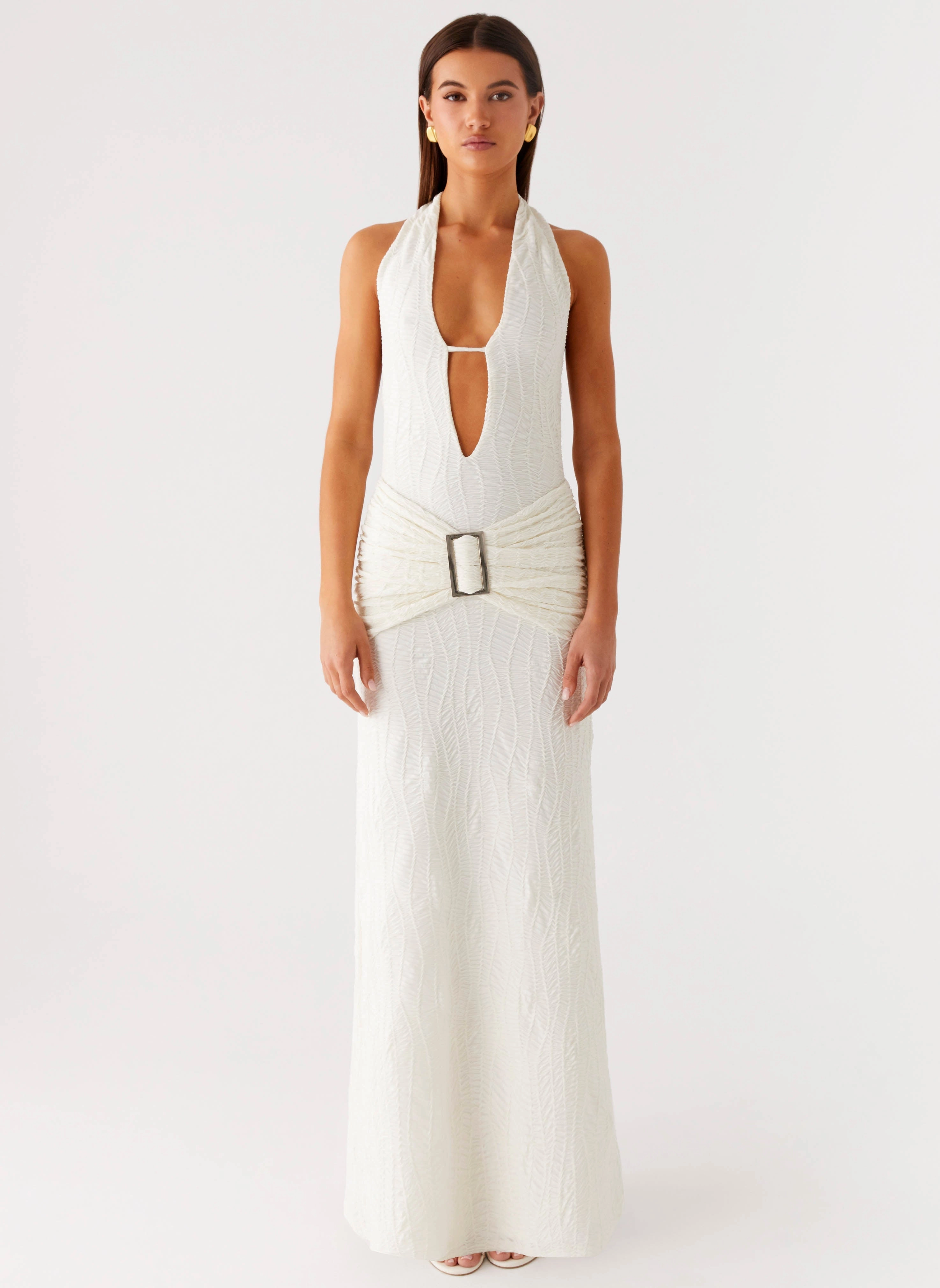Cozy Fit Smoke Ivy Maxi Dress - White