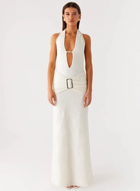 Cozy Fit Smoke Ivy Maxi Dress - White