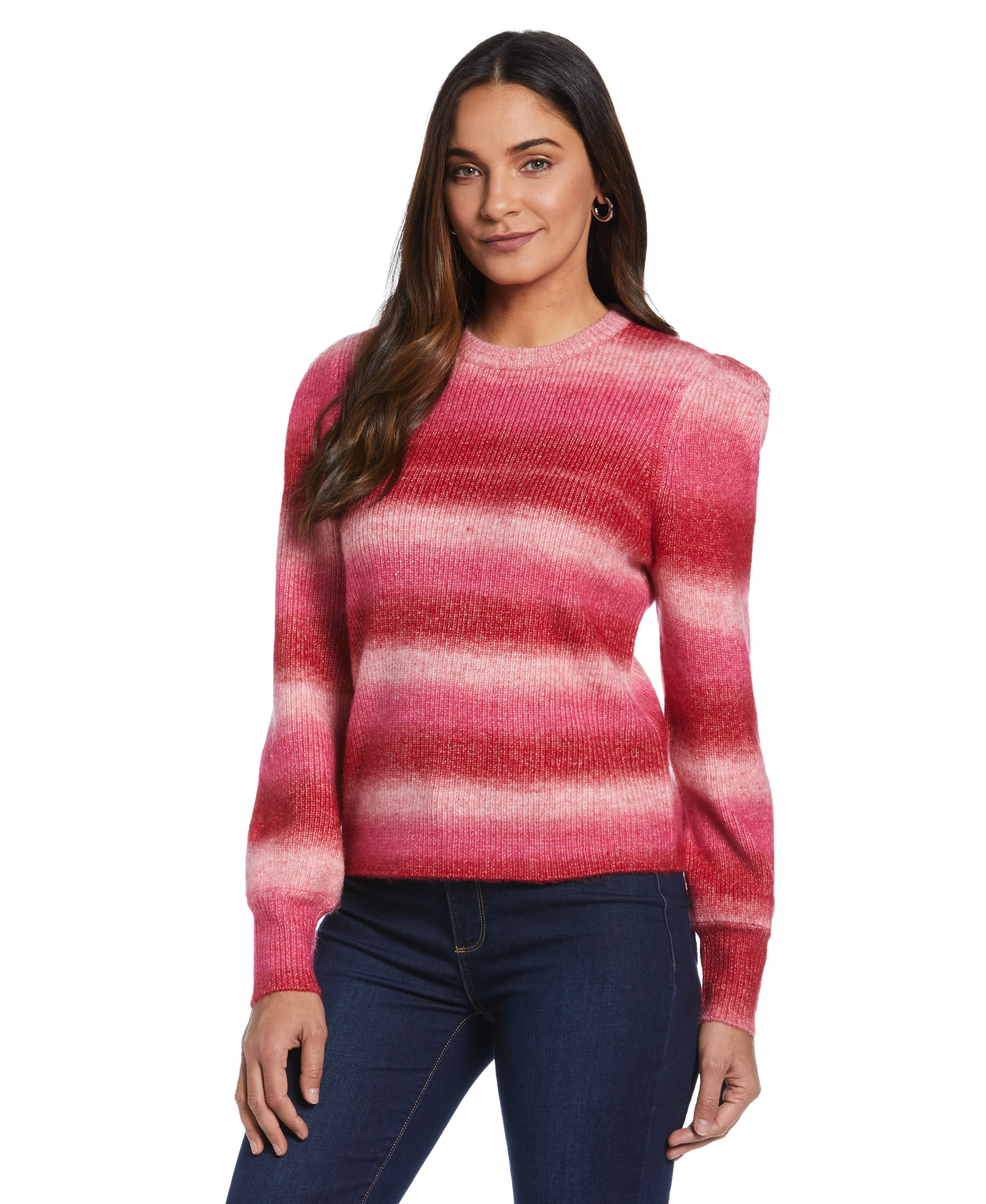 Ombre Stripe Puff Sleeve Sweater EcoCertified Textile
