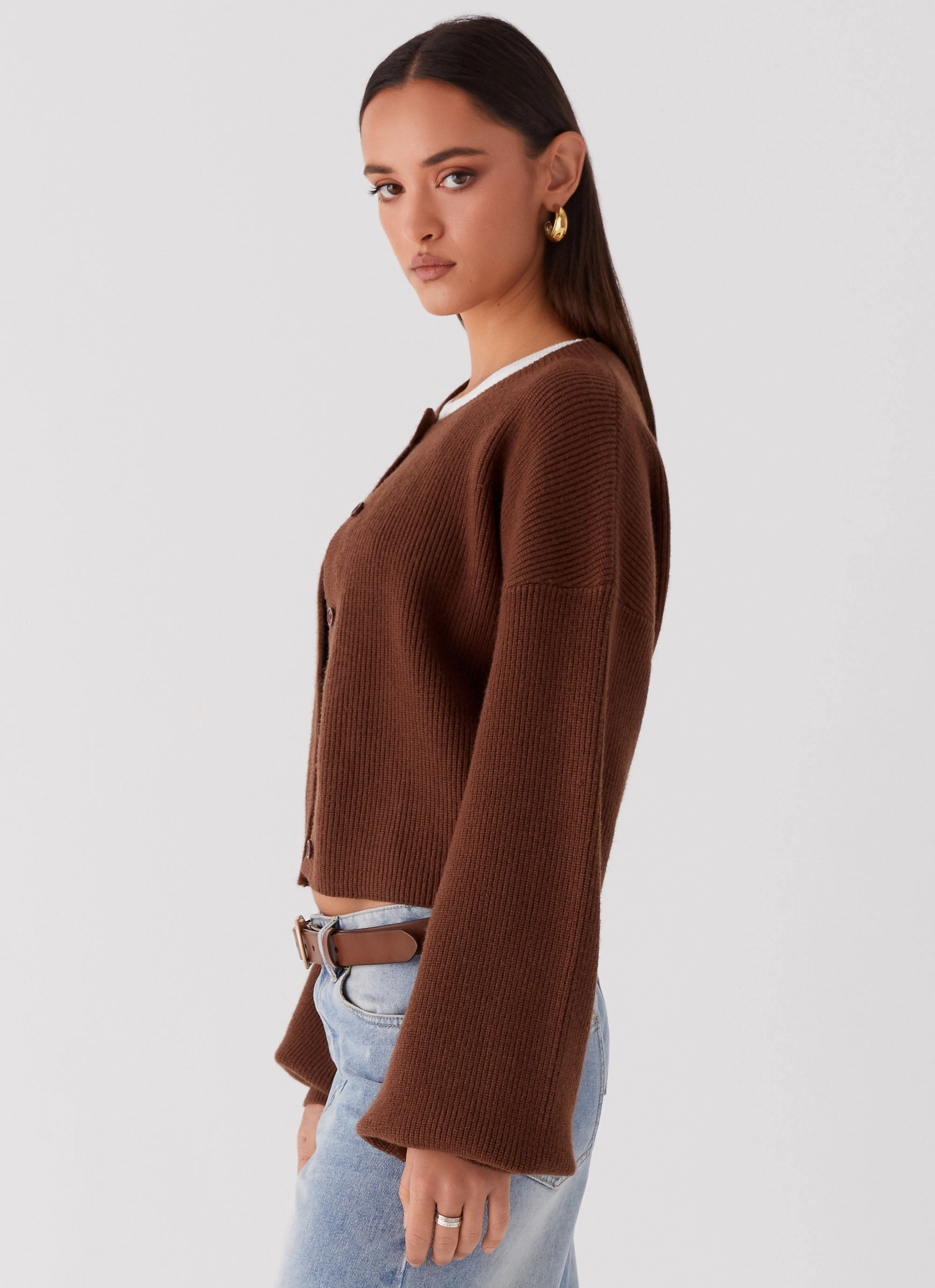Daphne Knit Cardigan - Chocolate Day To Day