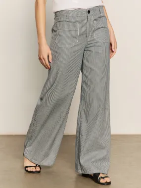 Marine Full Length Semi High Rise Pant Yacht Stripe Adjustable Waist Breathable activewear