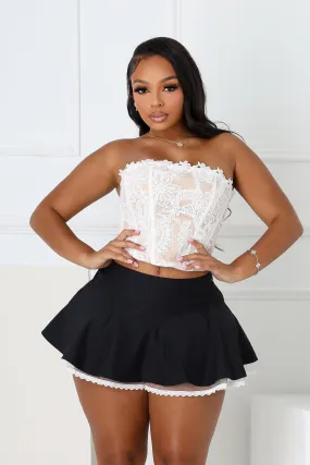 Lacebound Bloom Mesh Corset Tube Top LowMaintenanceFabric