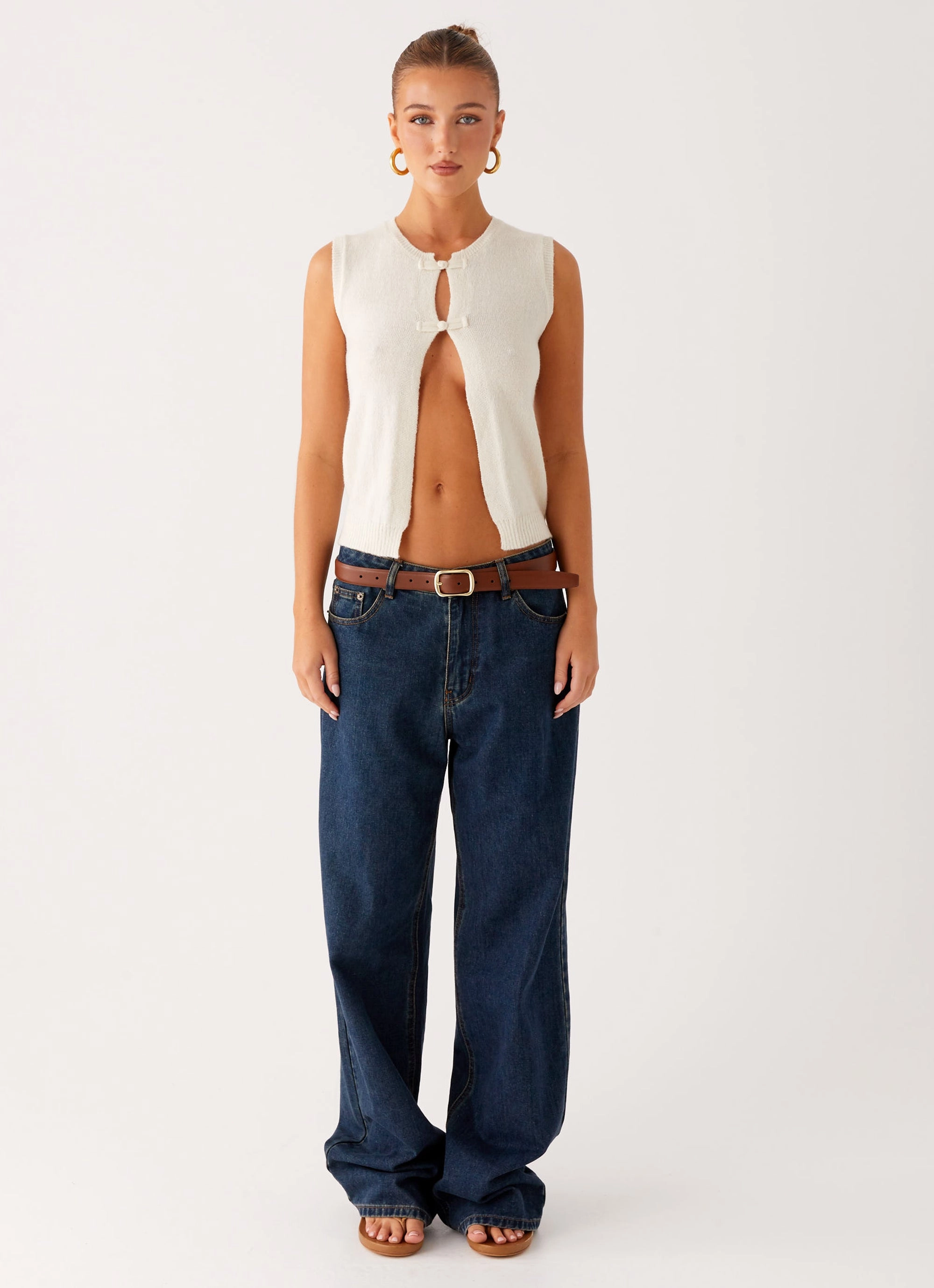 Soft Sweater Maali Knit Top - White