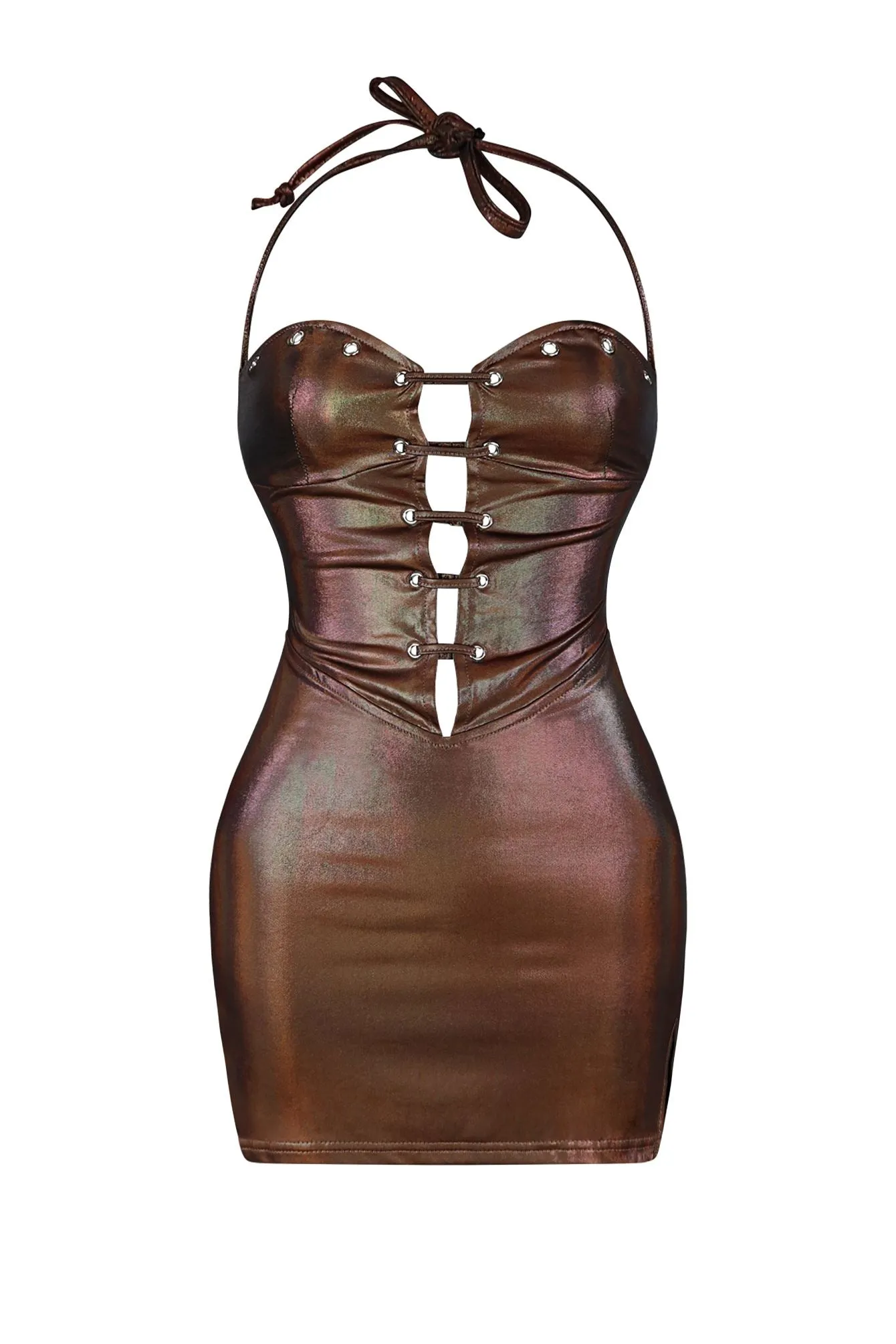 Sofia Eyelet Lace Up Mini Dress Soft Glide Fall Fashion