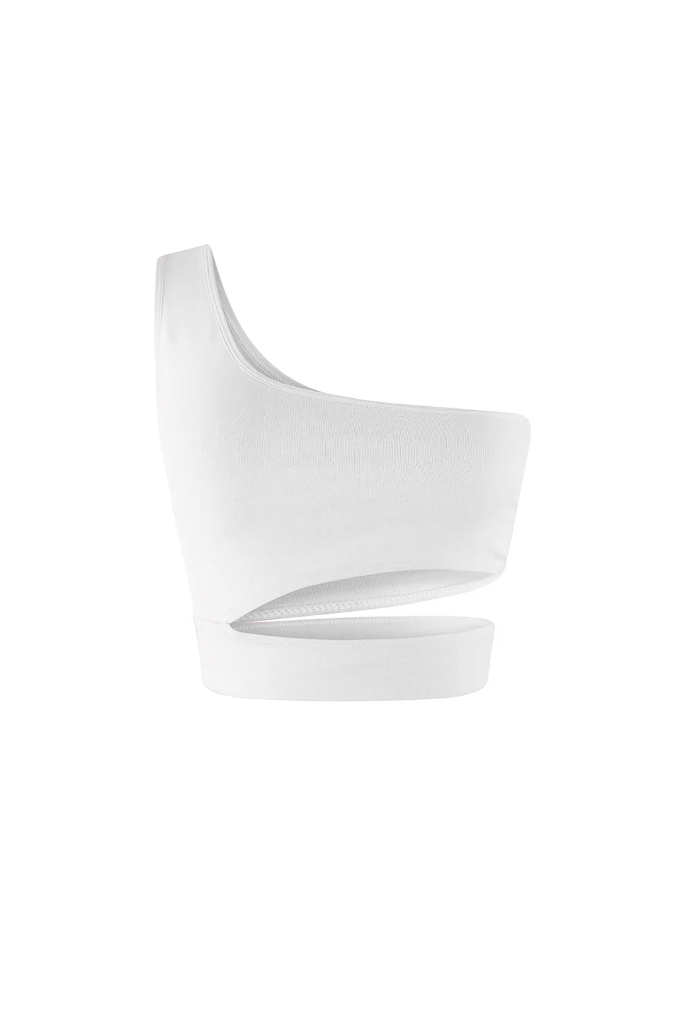 Anti Fade Technology High Neckline Structure Soft Smooth One Shoulder Cutout Top