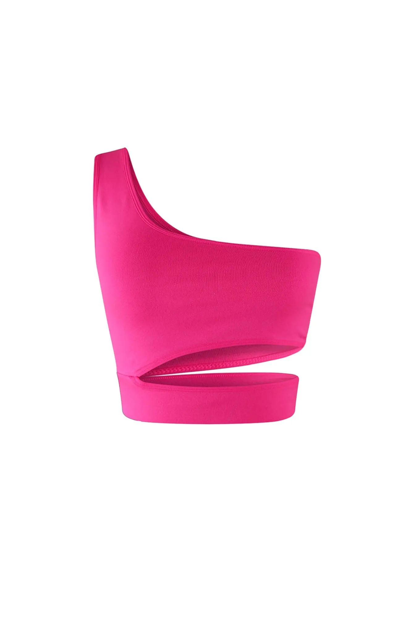 Sustainable Manufacturing RibbedTrims Soft Smooth One Shoulder Cutout Top