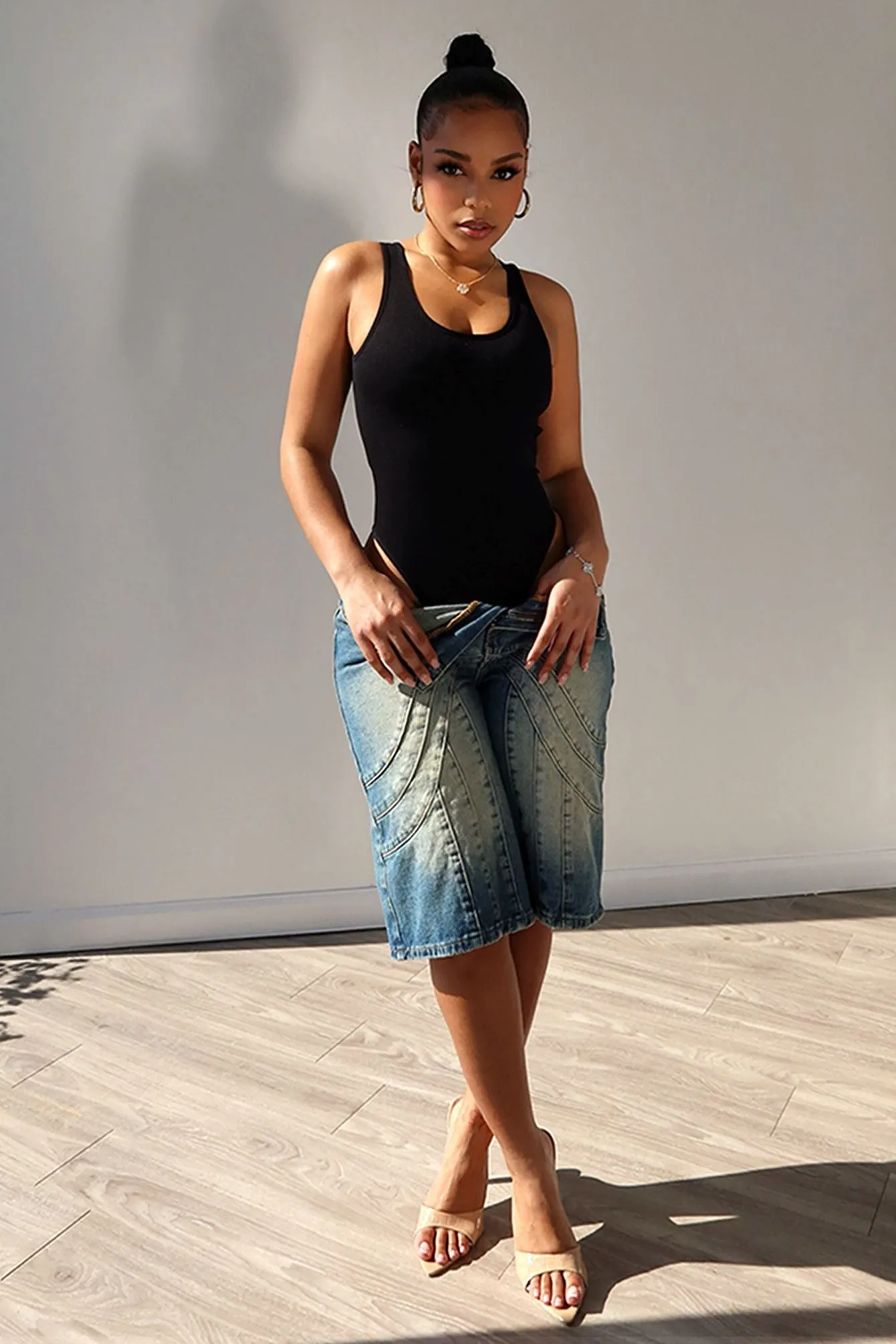 SeamFree Knitting Soft Smooth Scoop Back Bodysuit