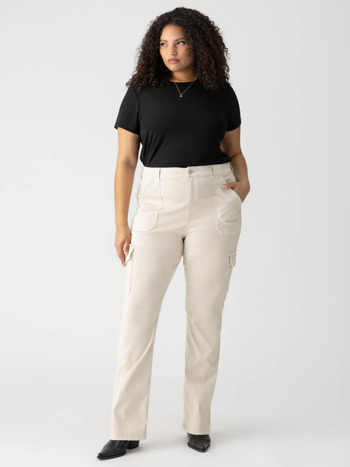 Quick Access Pockets Sculpted Hayden Bootcut Standard Rise Pant Toasted Almond Extended Sizing