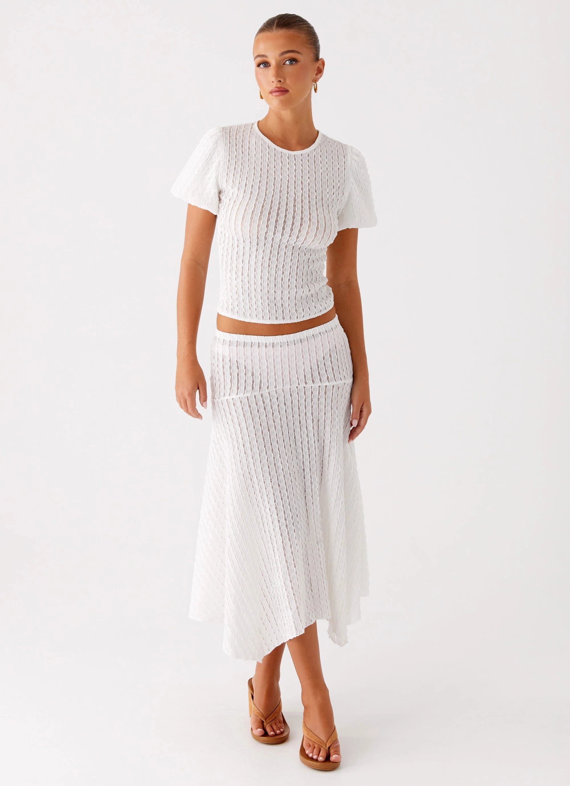 Effortless Wear Core Collection Katta Midi Skirt - Ivory