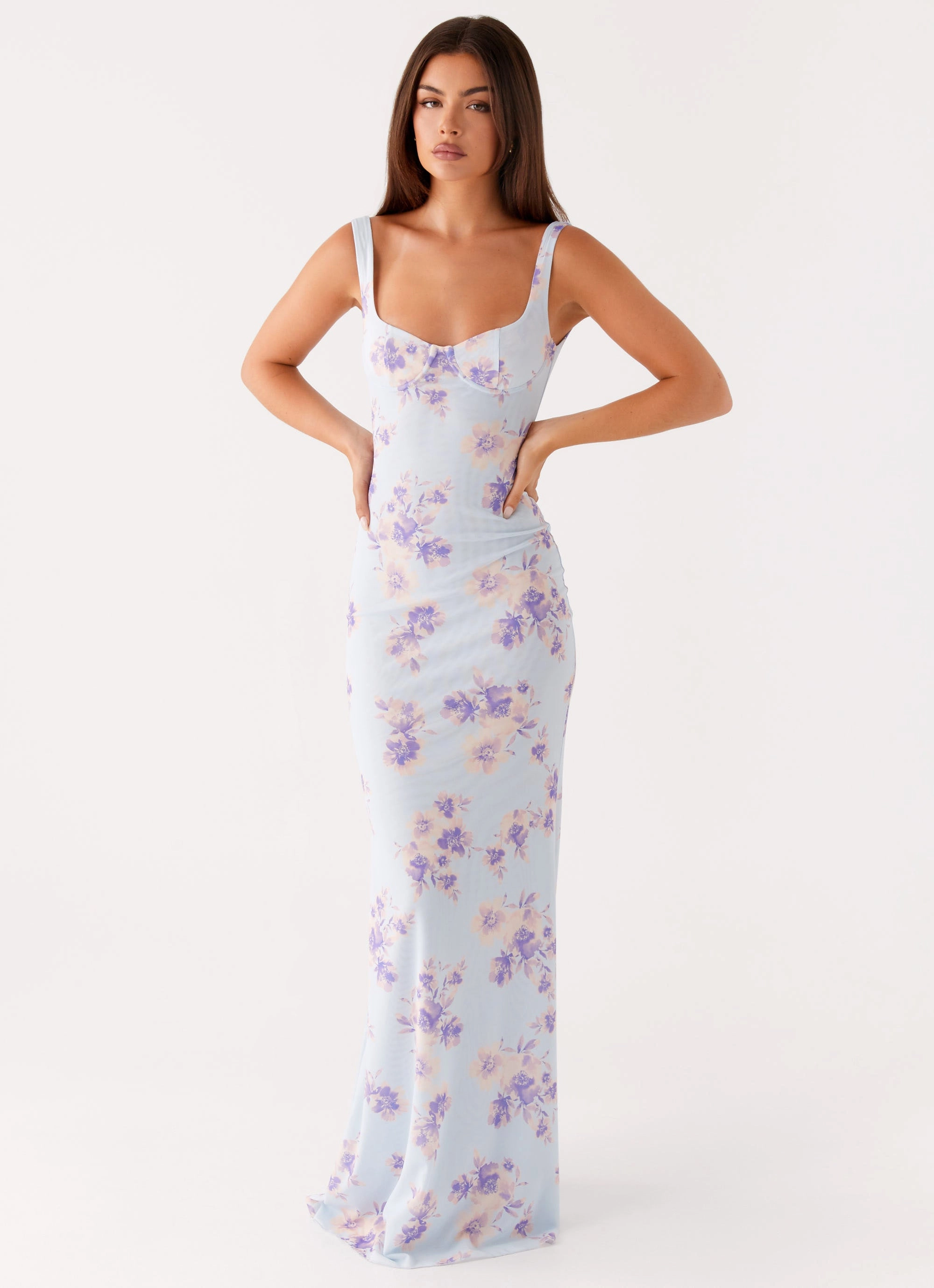Flattering and Effortless Silky Finish Charity Maxi Dress - Print
