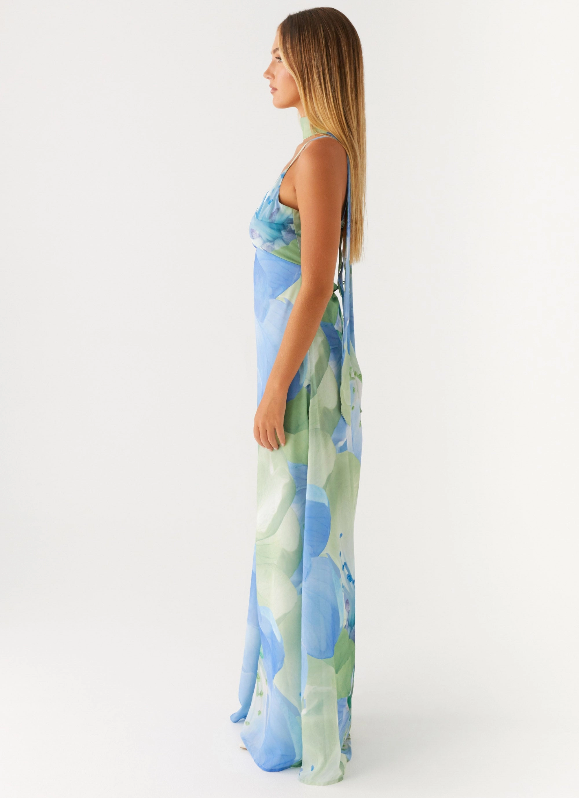 Sanctuary Maxi Dress - Flower Print Textured Look