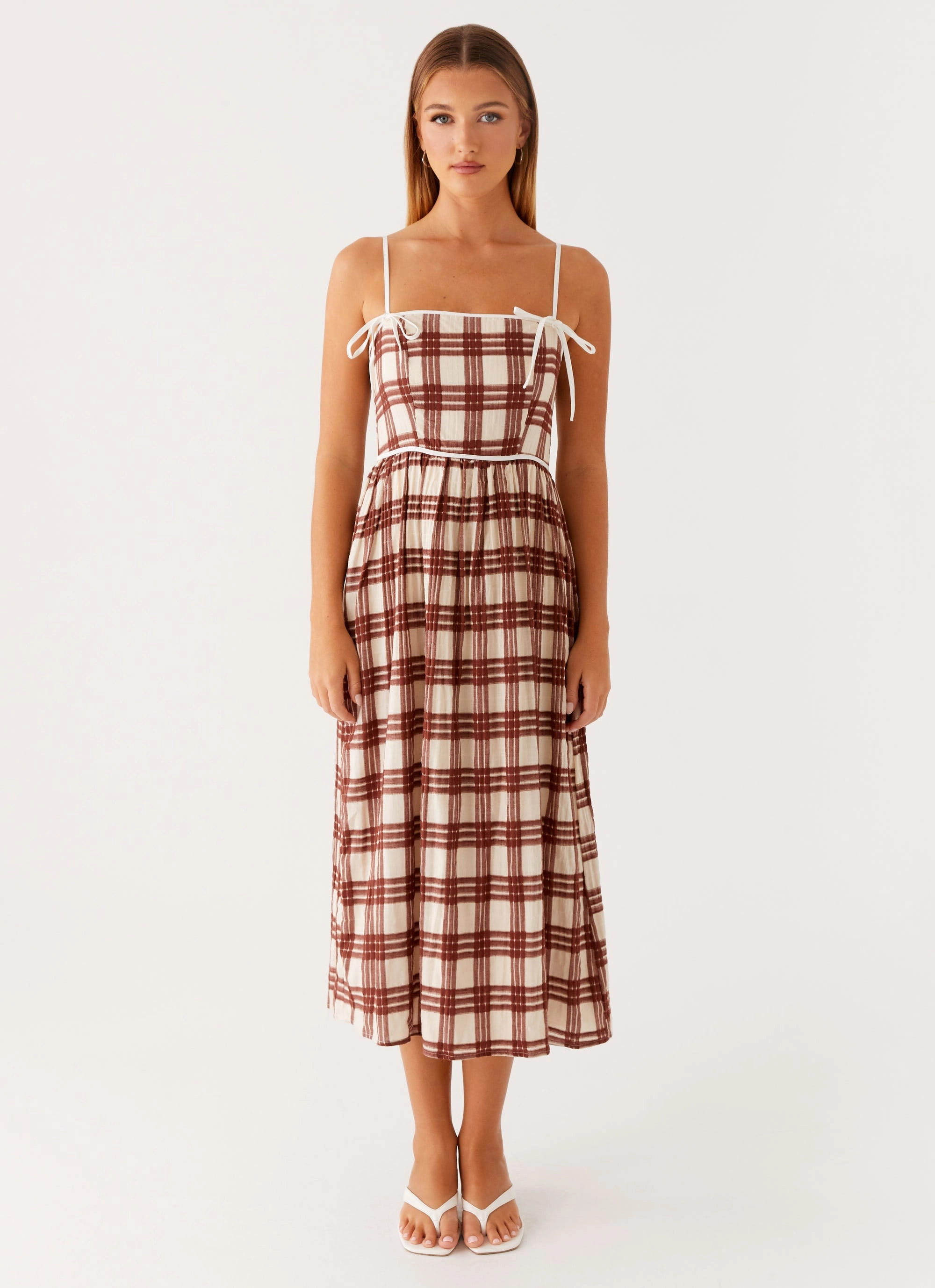 Dance Night Mix-And-Match Shyanne Midi Dress - Chocolate Check
