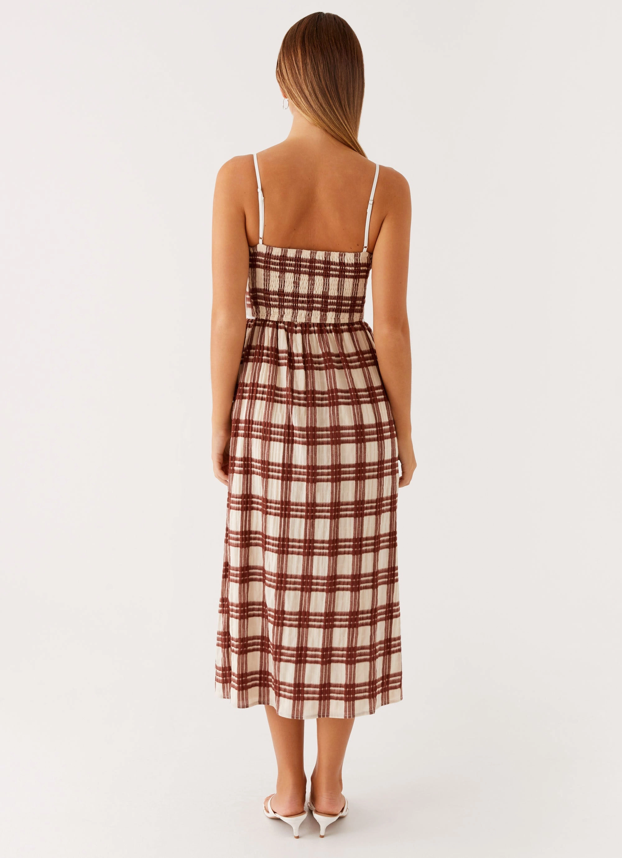 Shyanne Midi Dress - Chocolate Check Daily Wear