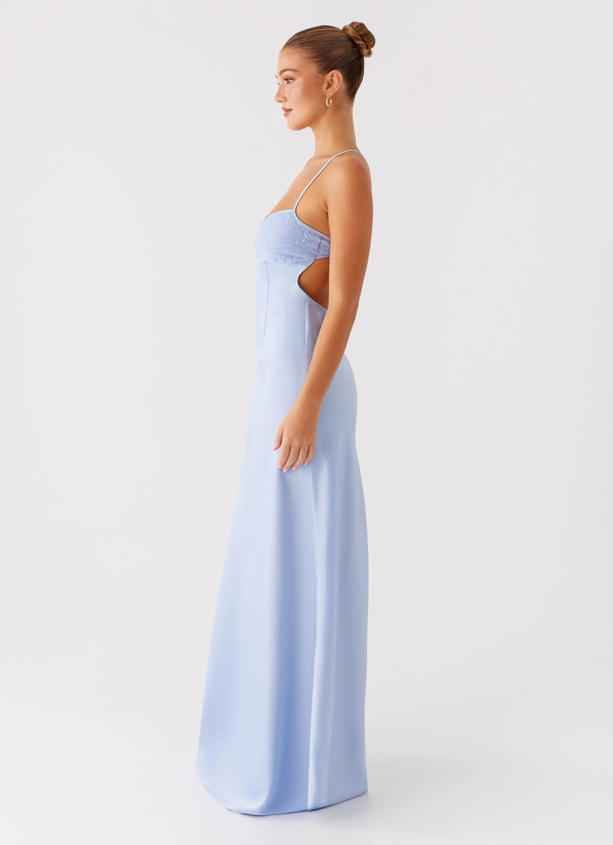 Understated Glam Sheer Overlay Joanie Maxi Dress - Blue