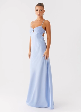 Joanie Maxi Dress - Blue Everyday Ready Feminine Details