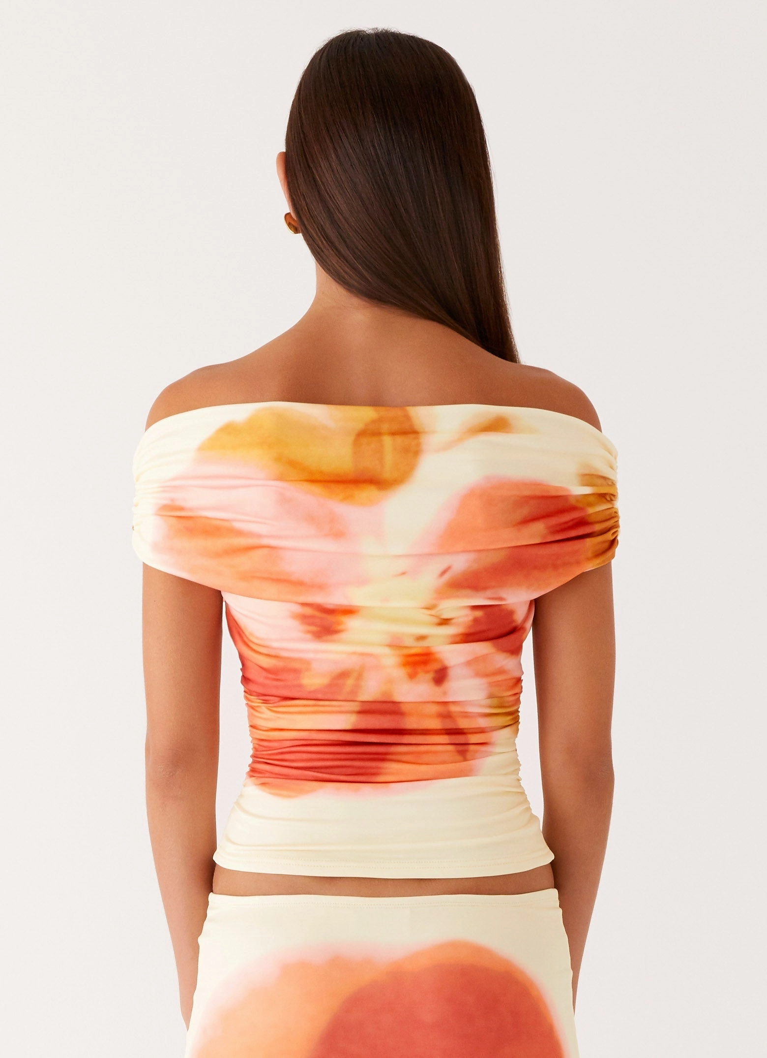NeutralPalette EcoCertified Material Moka Off Shoulder Top - Mimosa Blossom