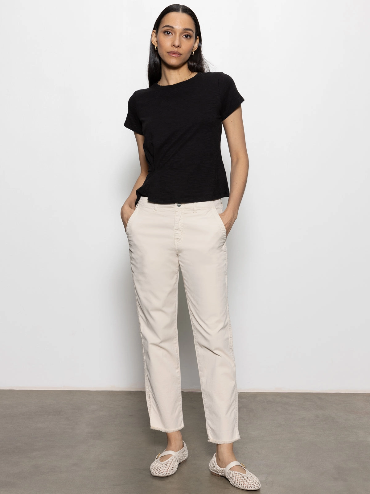 Trade Maker Standard Rise Pant Light Oat Wrinkle Resistant