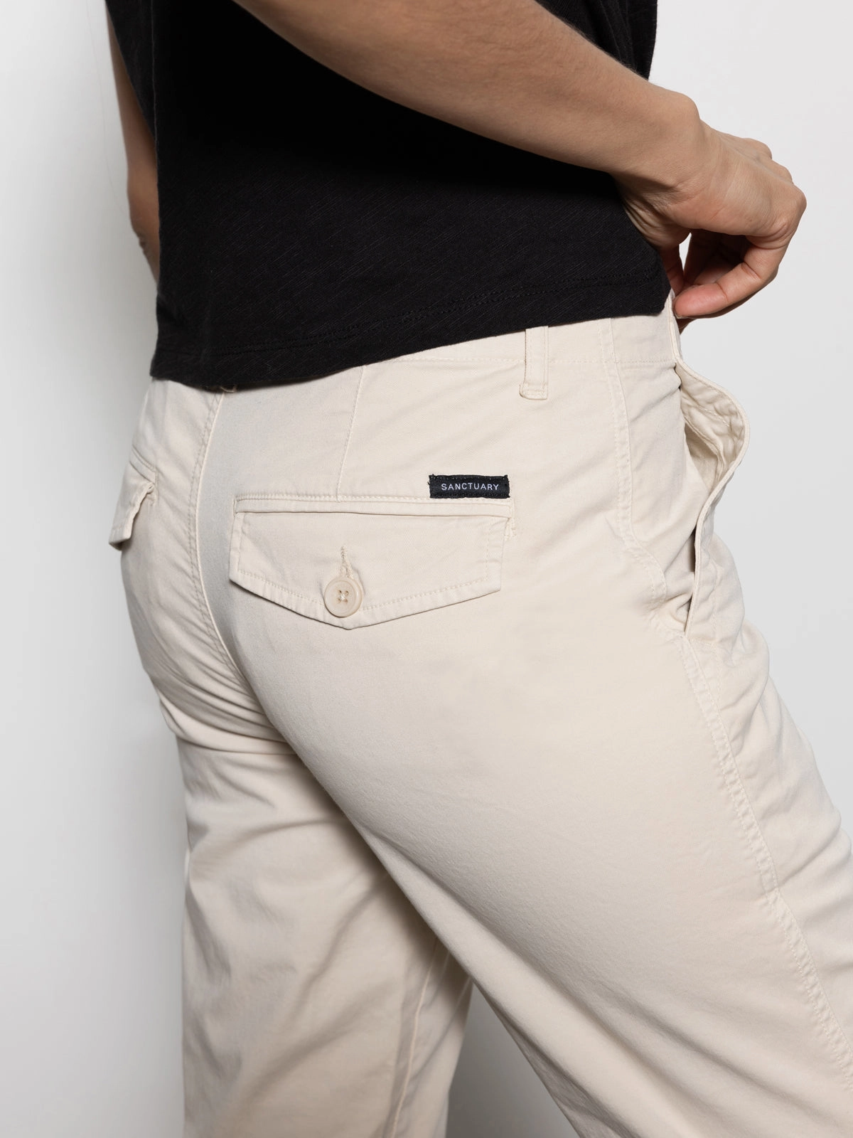 Scoop Neck Shape Trade Maker Standard Rise Pant Light Oat