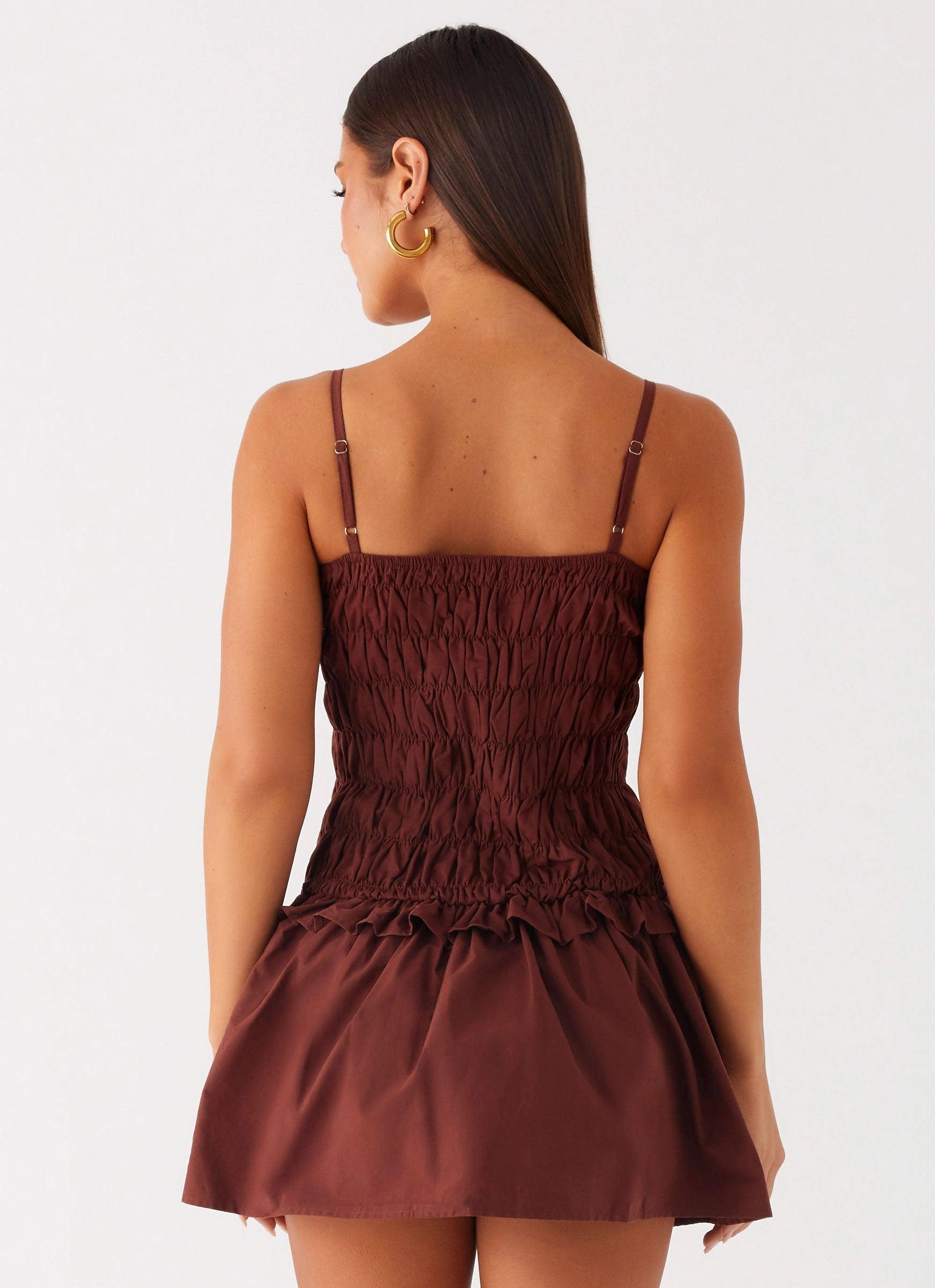 Jaxi Mini Dress - Chocolate Gentle Vibe