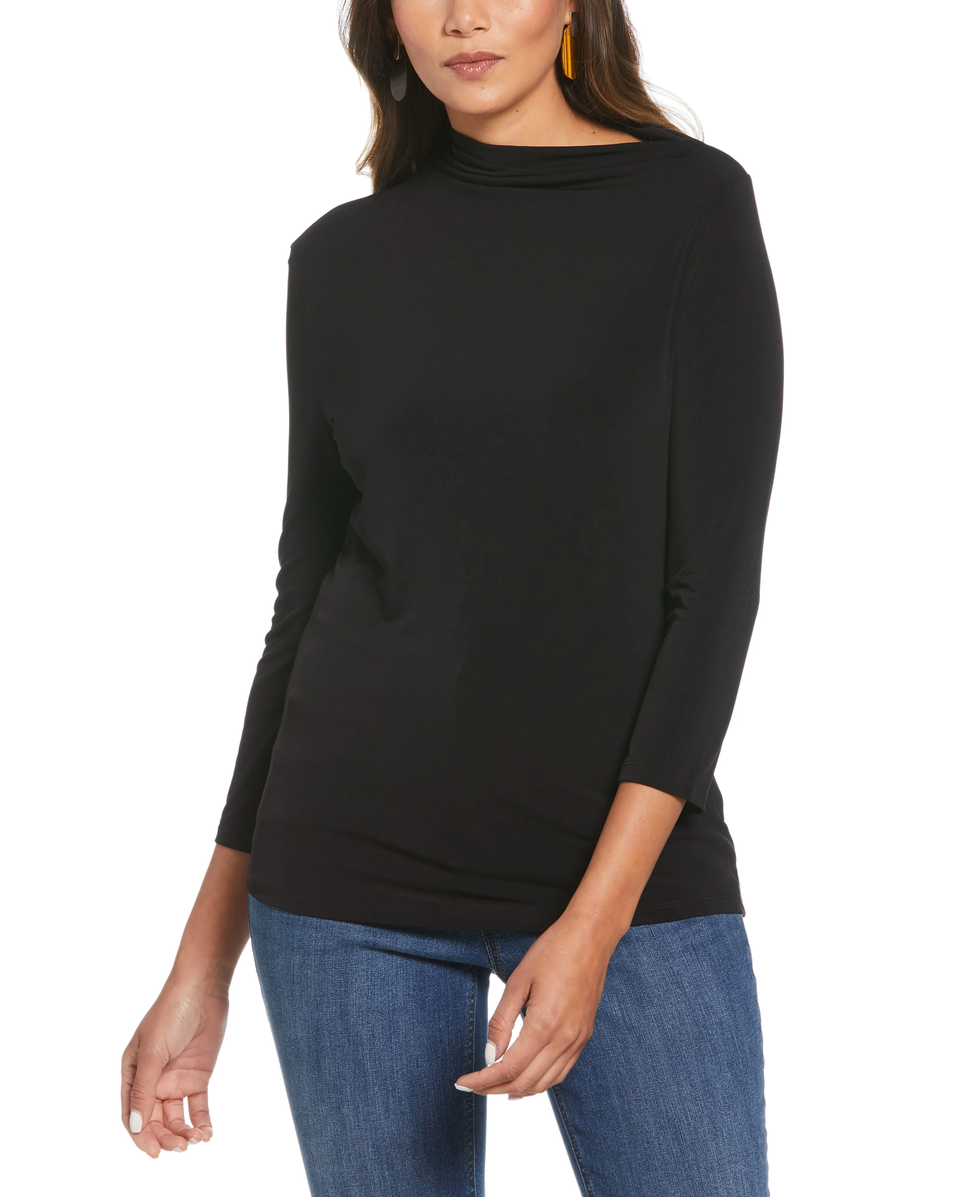 Draped Knit Top Versatile Shirt High Density Weave