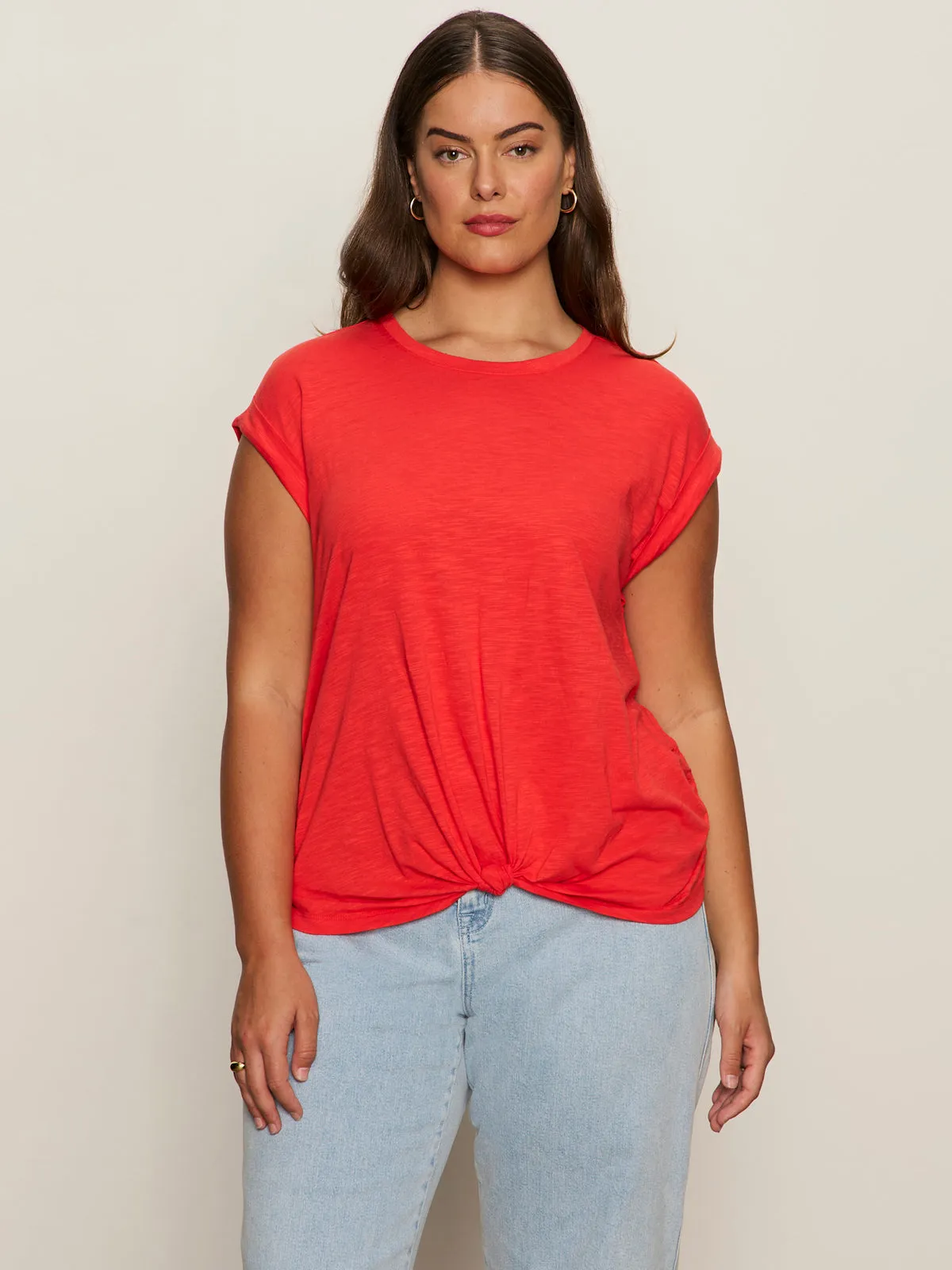 Knotted Muscle Tee Cayenne Extended Sizing FadeResistant Coating