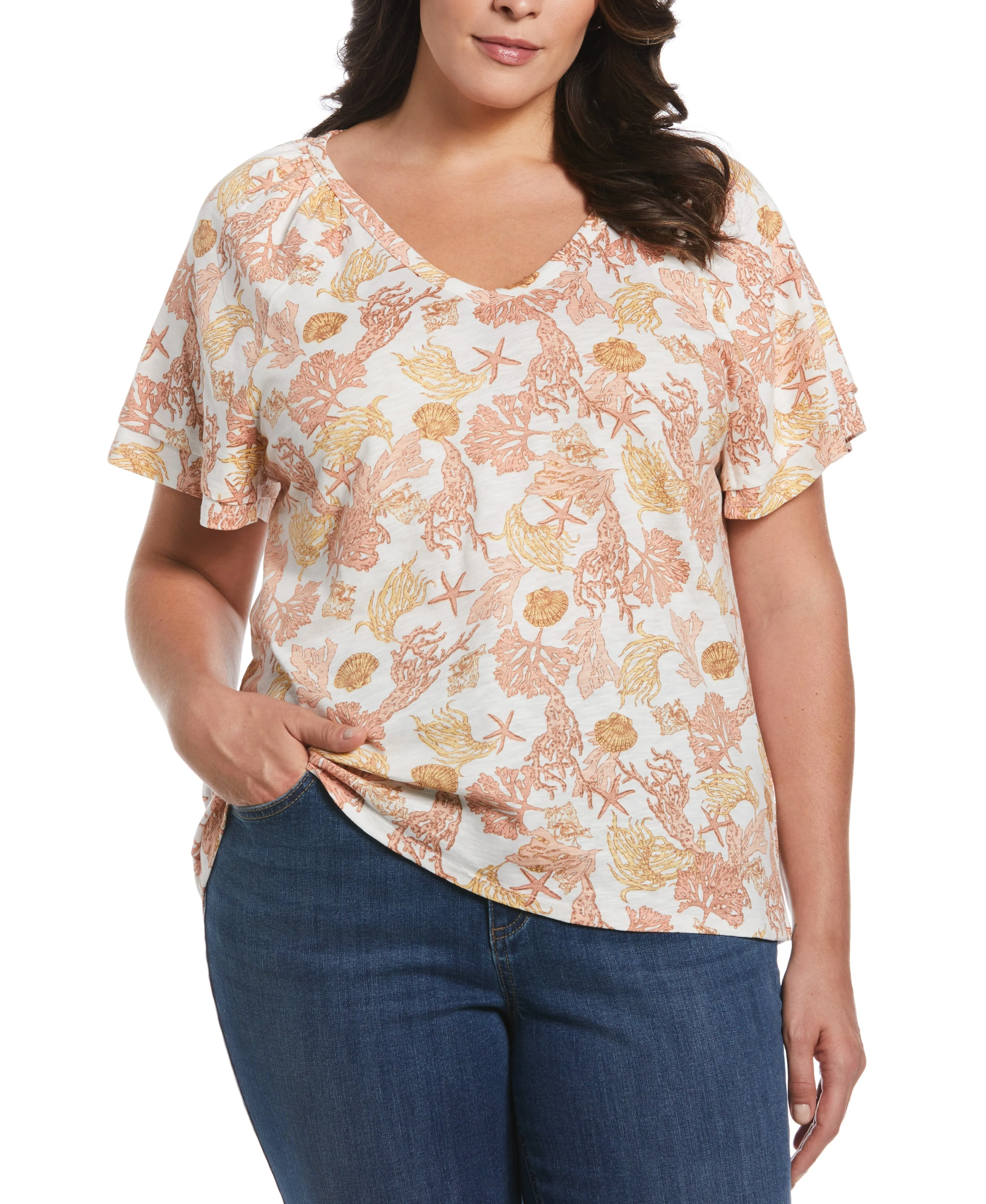 Chic Tee Plus Size Flutter Raglan Sleeve Tee