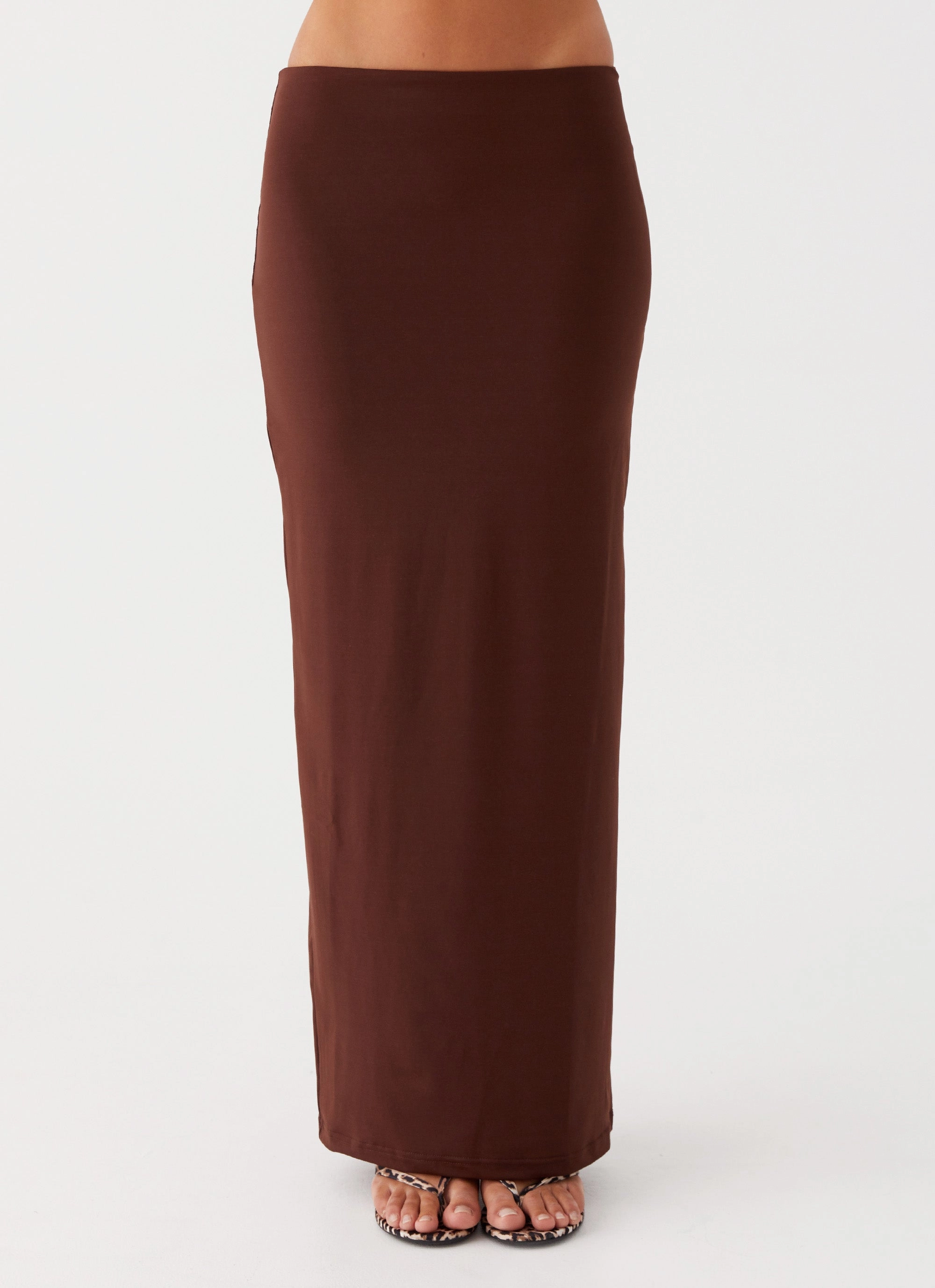 Pastel Colors Solace Soul Maxi Skirt - Chocolate