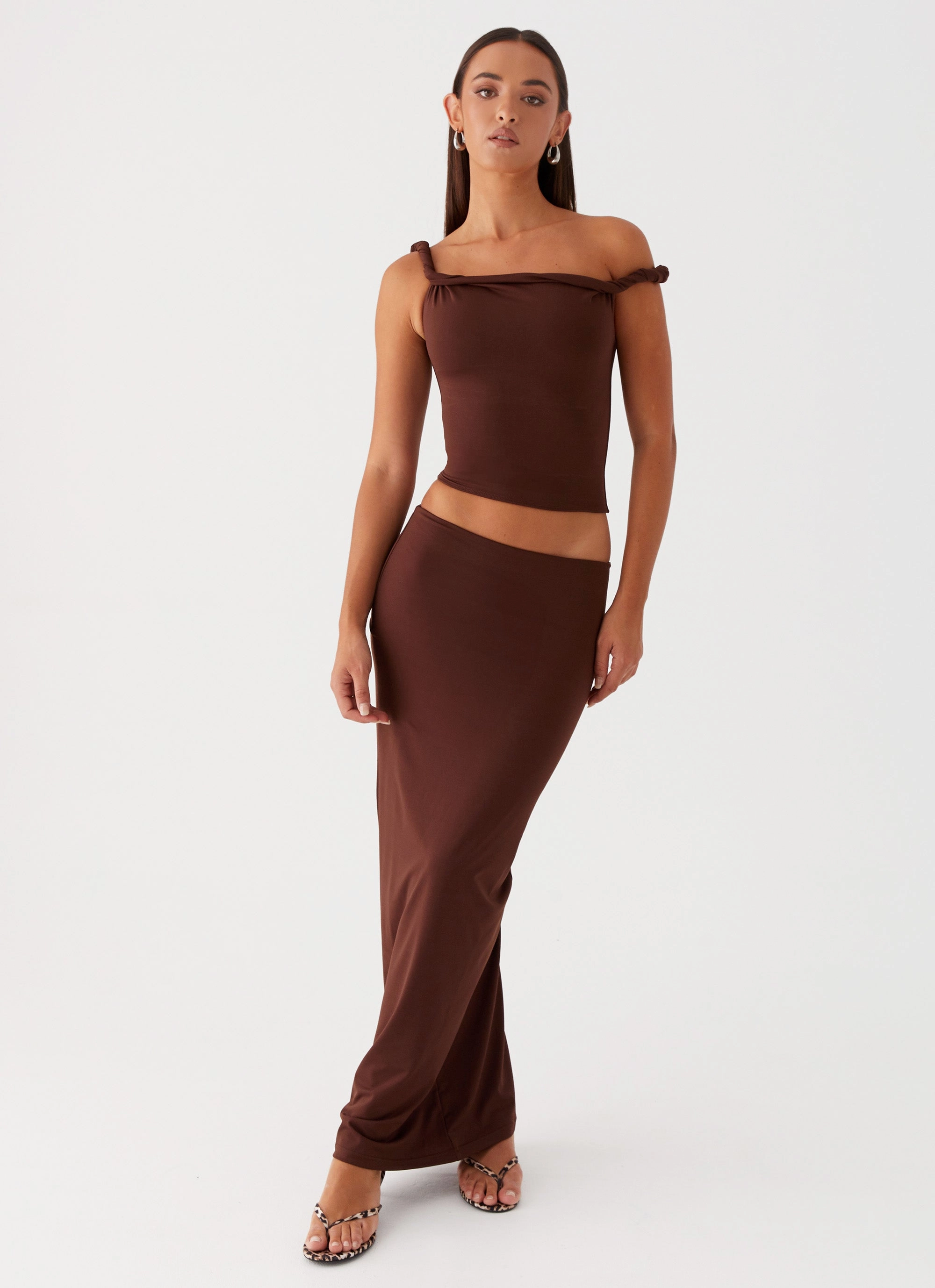 Minimal Vibe Ethically Made Solace Soul Maxi Skirt - Chocolate