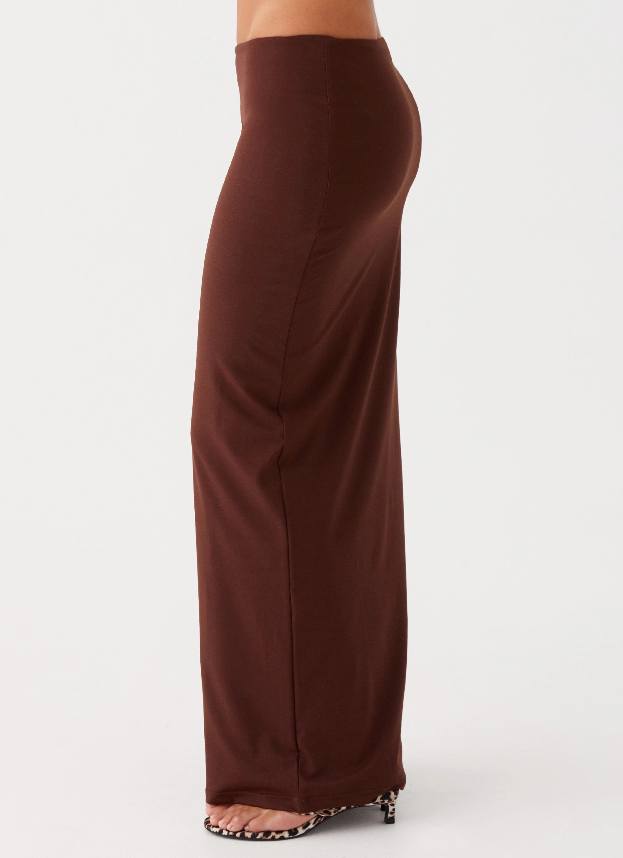 Refined Sophistication Breezy Outfit Solace Soul Maxi Skirt - Chocolate