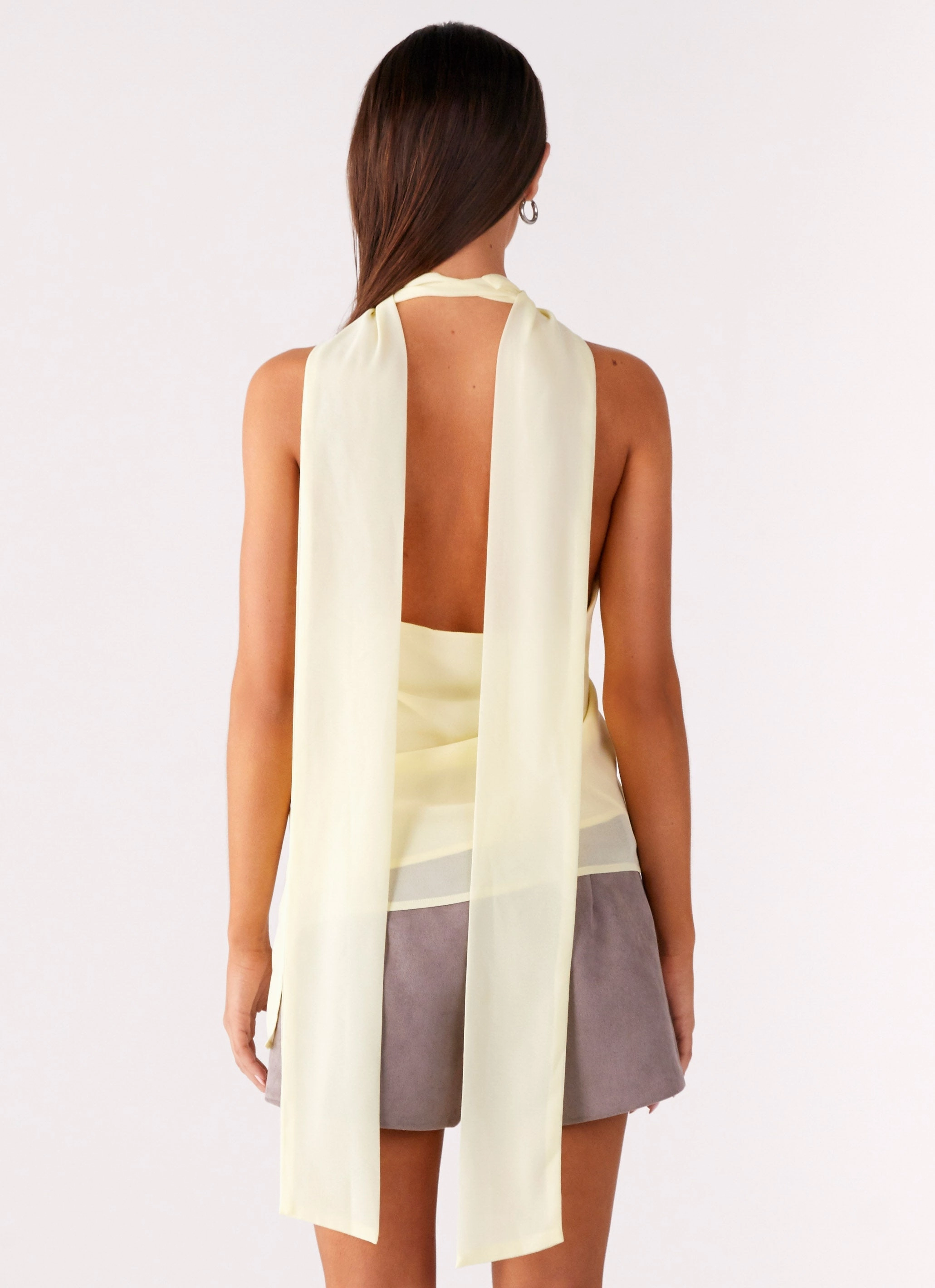Solari Scarf Top - Yellow Light Deflection Fabric RelaxedFit