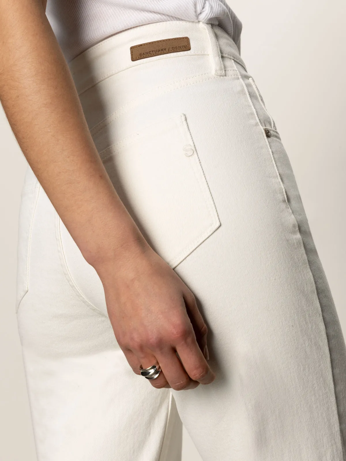 Soleil 90's Straight High Rise Jeans White Smart Layering