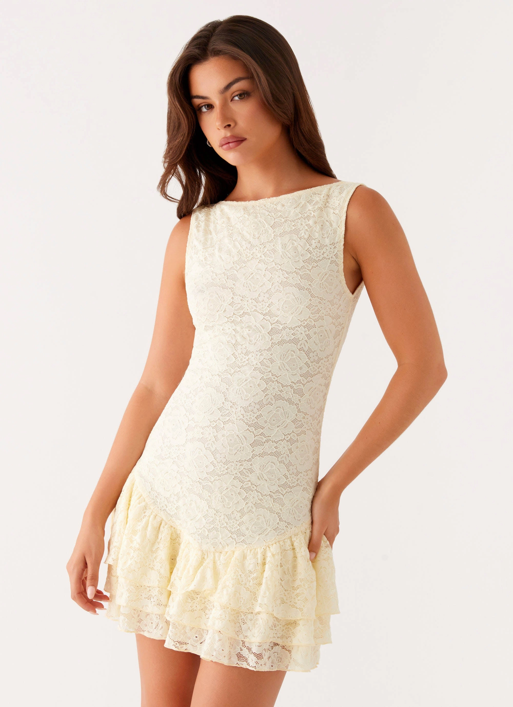 Fresh Texture Machine wash safe Manuka Ruffle Mini Dress - Yellow