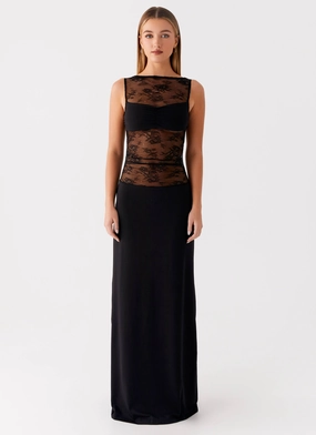 Style Moment Rose Soft Wesley Maxi Dress - Black