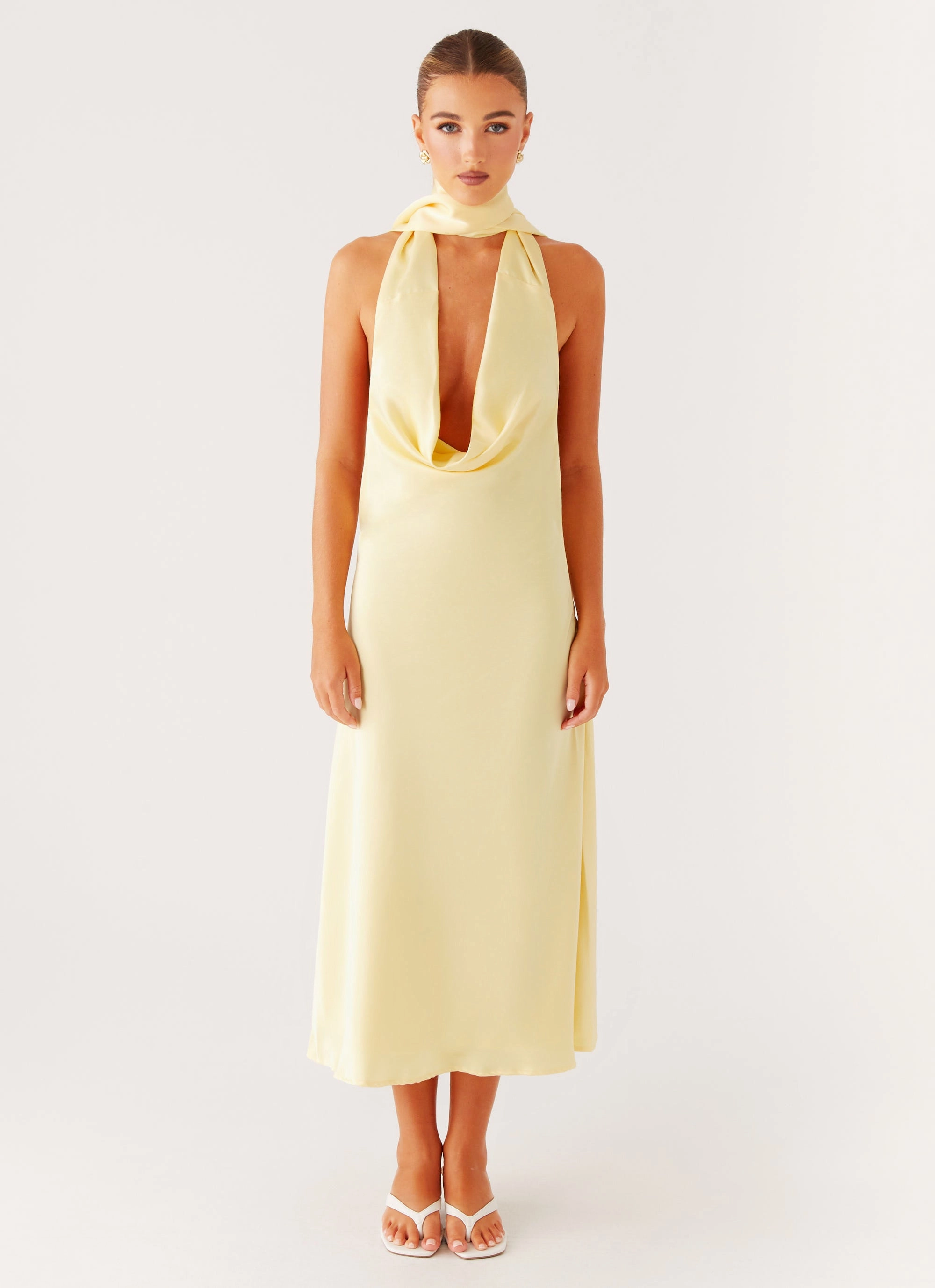 Sonny Midi Dress - Yellow Thermal-Lined