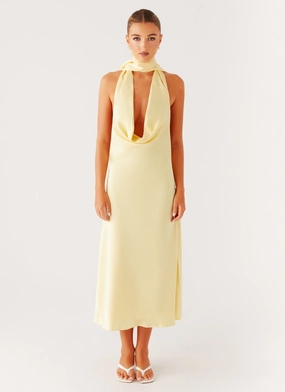 Sonny Midi Dress - Yellow Thermal-Lined