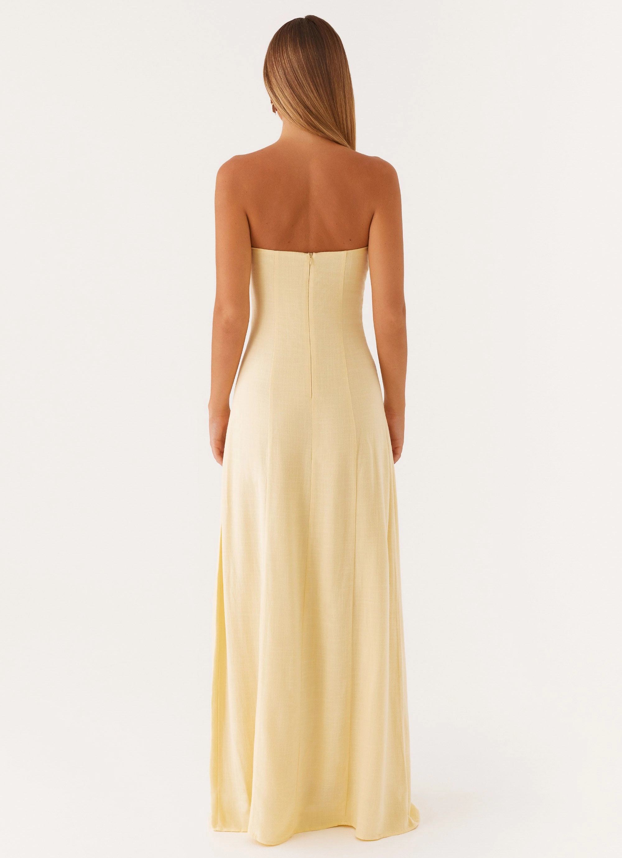 Tayla Linen Maxi Dress - Yellow Grab Now