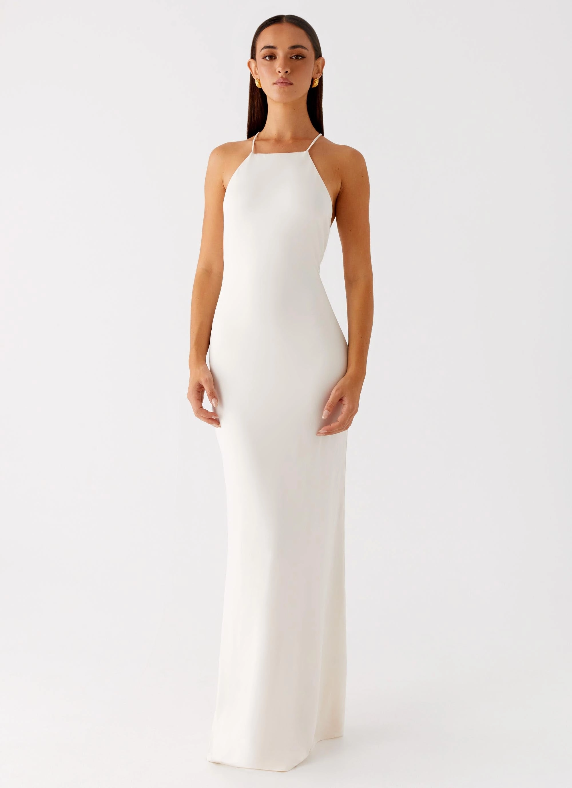 Raffa Pearl Maxi Dress - Ivory Smart Blend