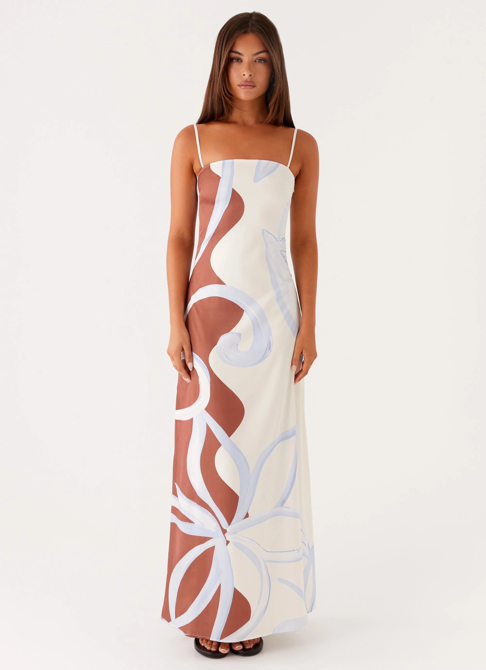 Aster Bloom Maxi Dress - Bloom Wave Print Sharp Detail