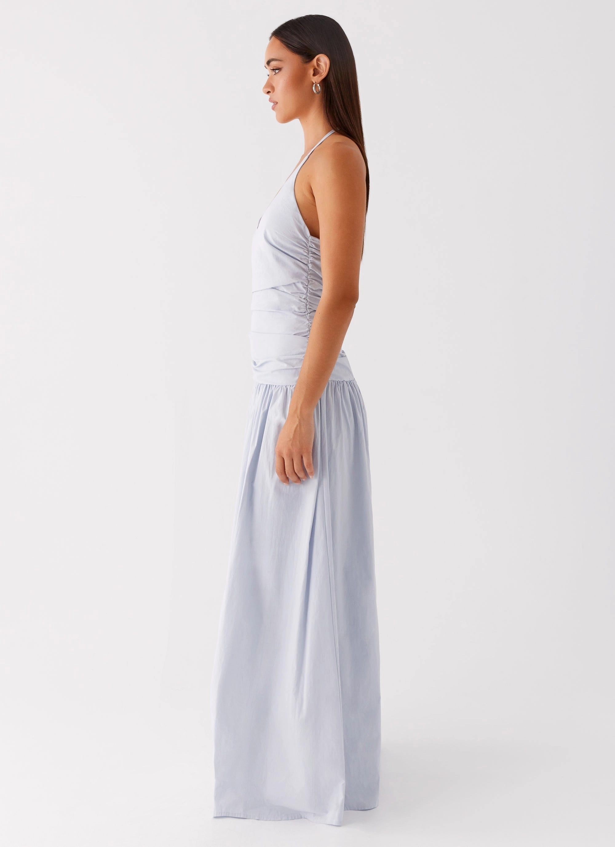 Cristina Halter Maxi Dress - Cornflower Blue Sage Glow Bold Style