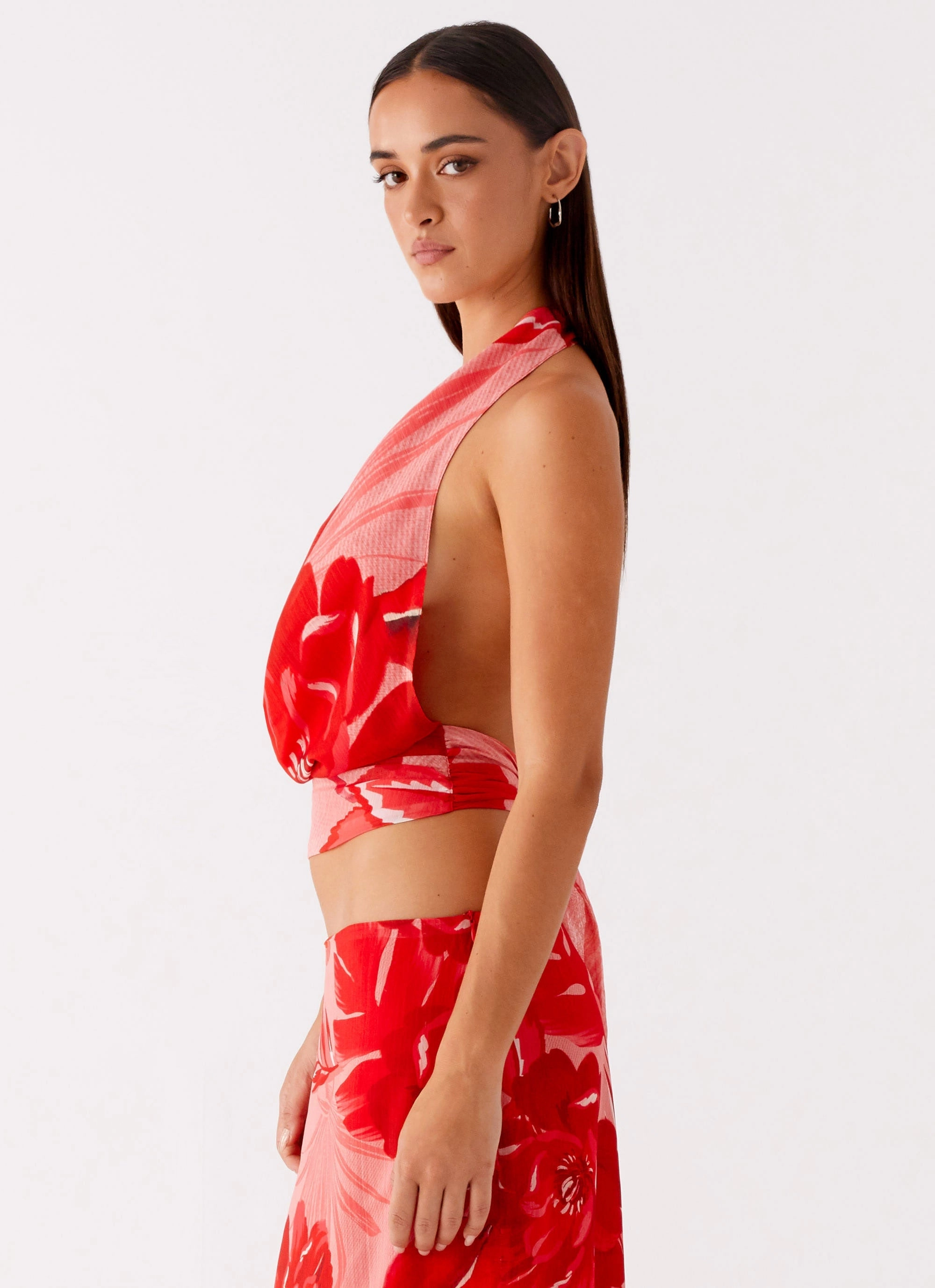 Versatile Style Soren Halter Top - Sicily Sunsets Print