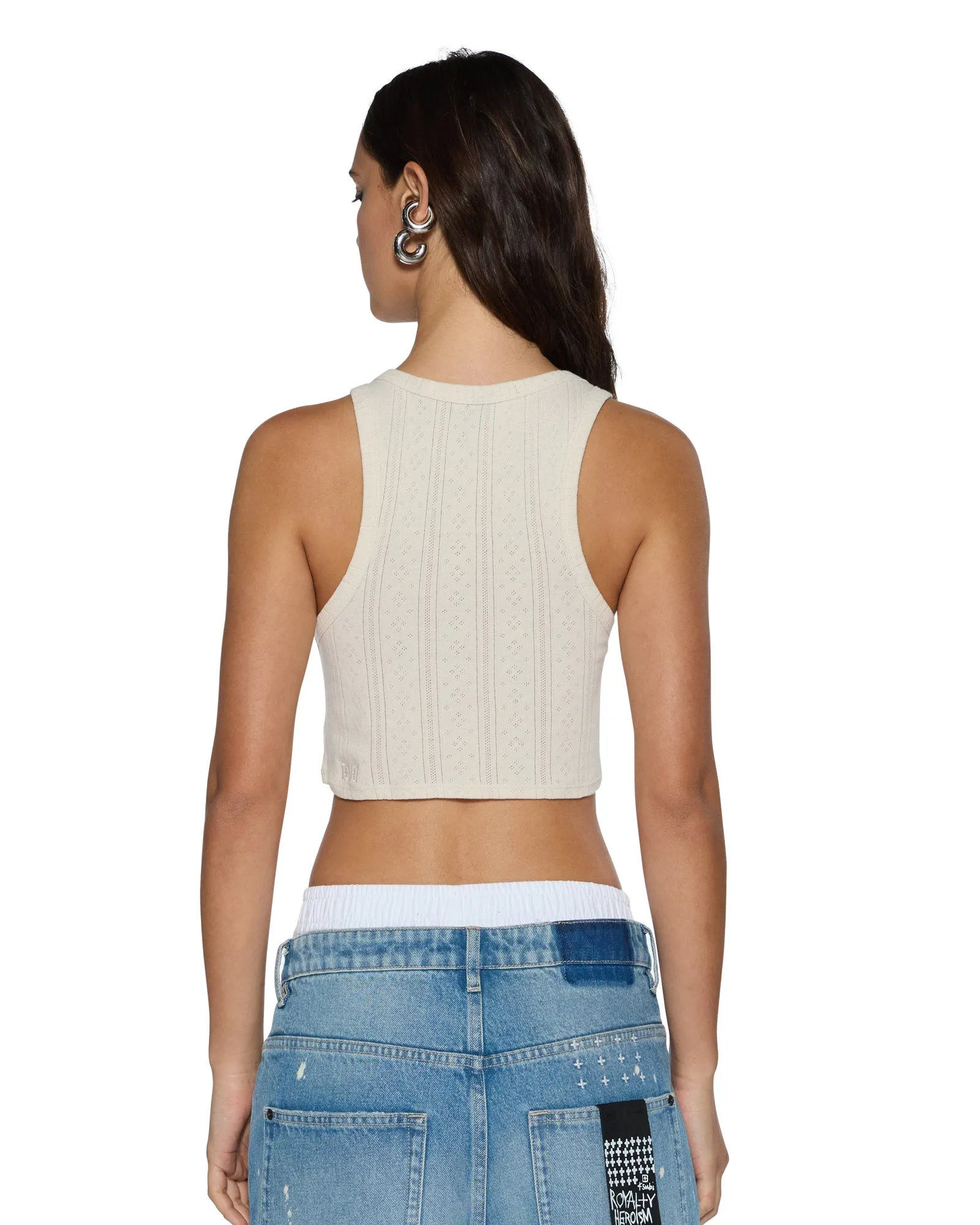 ElasticEdgeBinding Compact TravelFriendly Design SOTT ORIGIN CROP TANK CREAM Soft Touch Collar