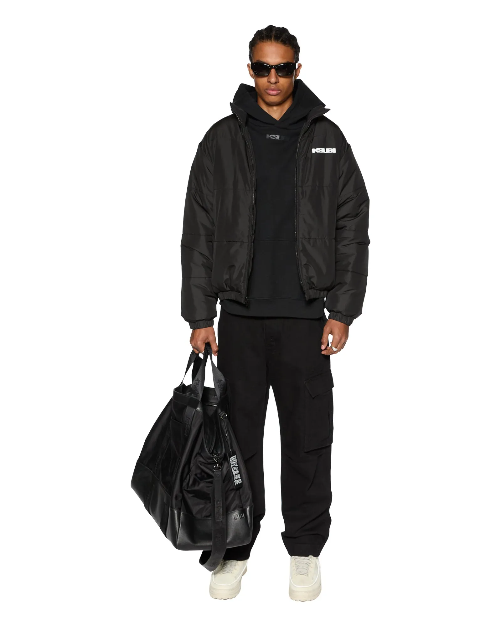 SOTT PUFFER JACKET BLACK Biodegradable Polymer Blend FrenchTerryTexture