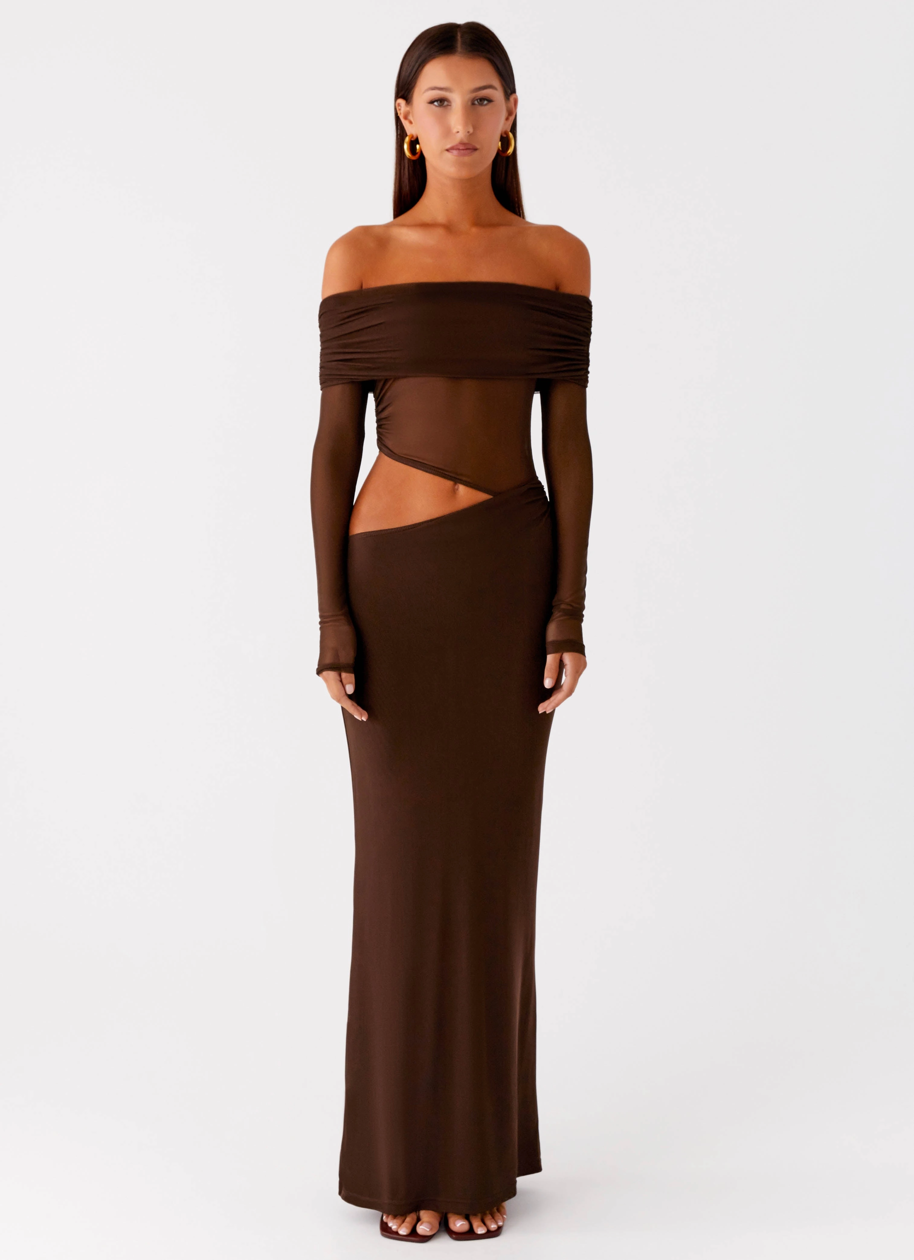 Emery Maxi Dress - Chocolate Cotton-Blend