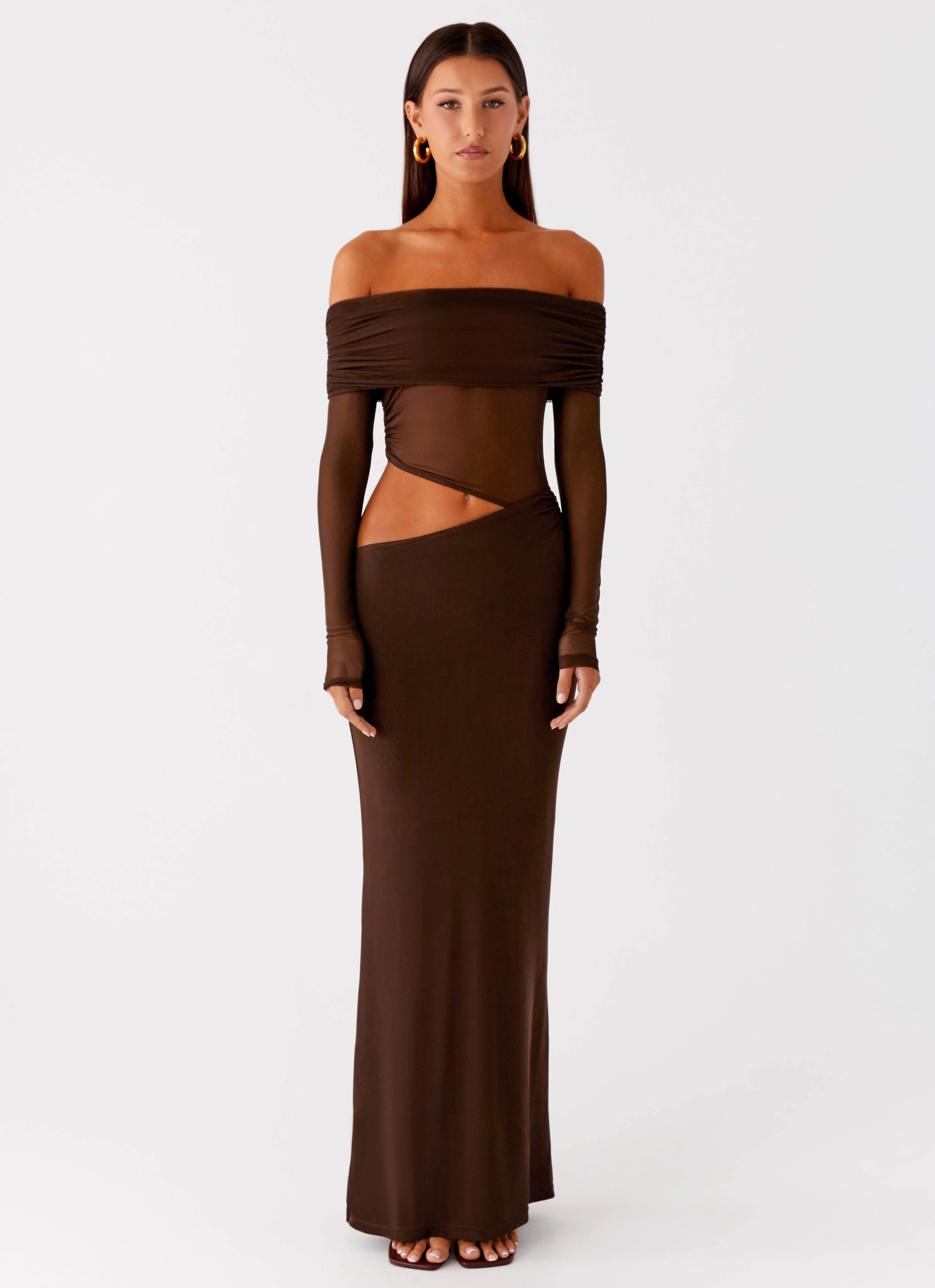 Emery Maxi Dress - Chocolate Hook-And-Eye