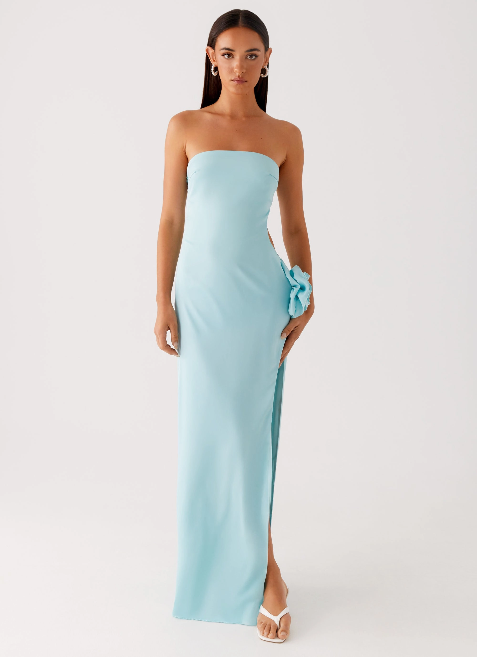 Fenway Strapless Maxi Dress - Mint Texture Rich Style Base