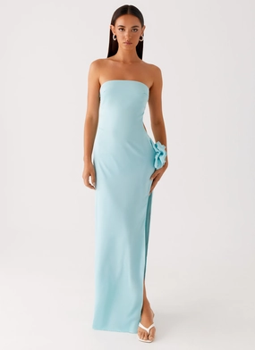 Fenway Strapless Maxi Dress - Mint Texture Rich Style Base