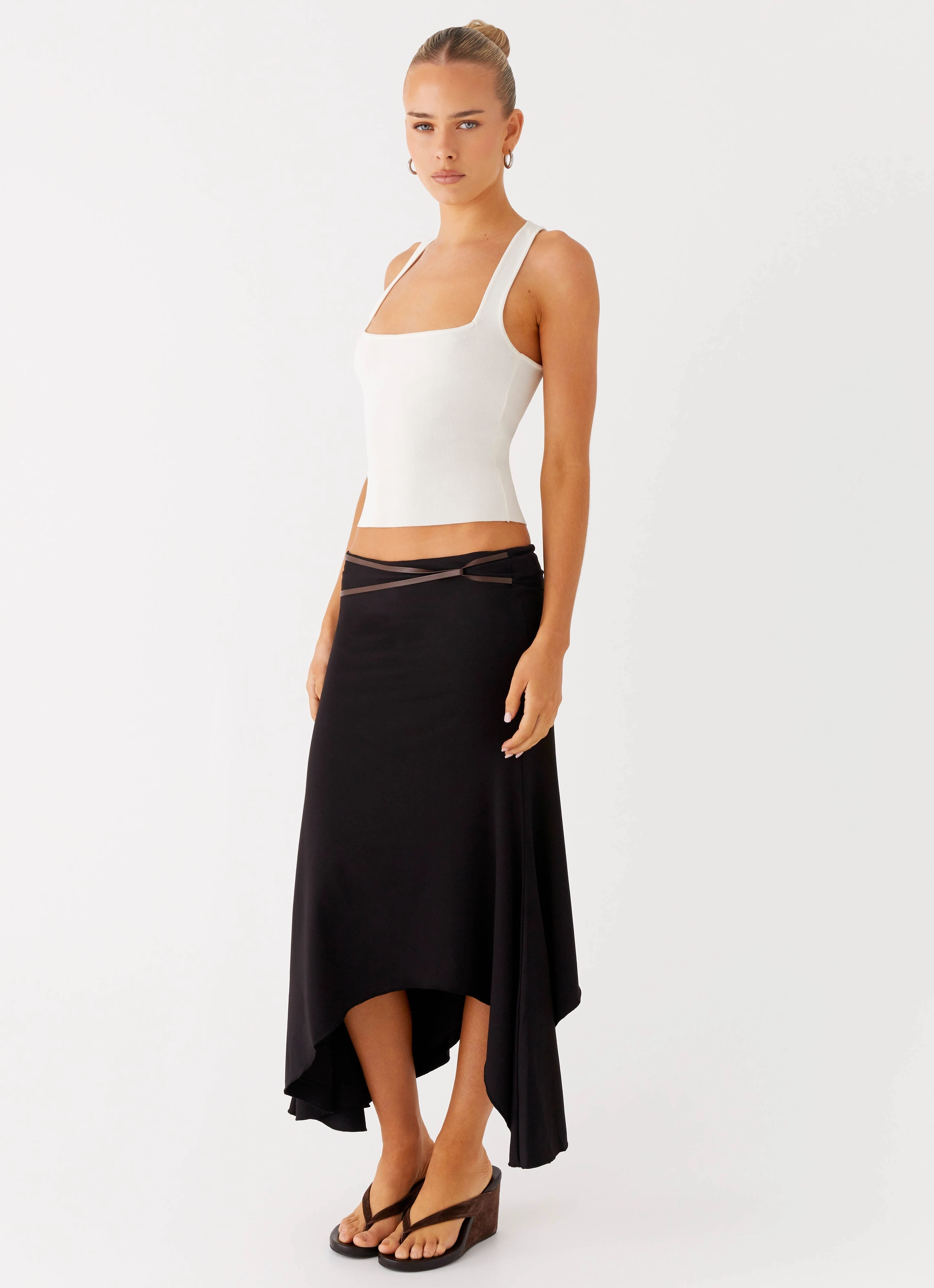 Relaxed Motion Weekend Fashion Seattle Midi Skirt - Black
