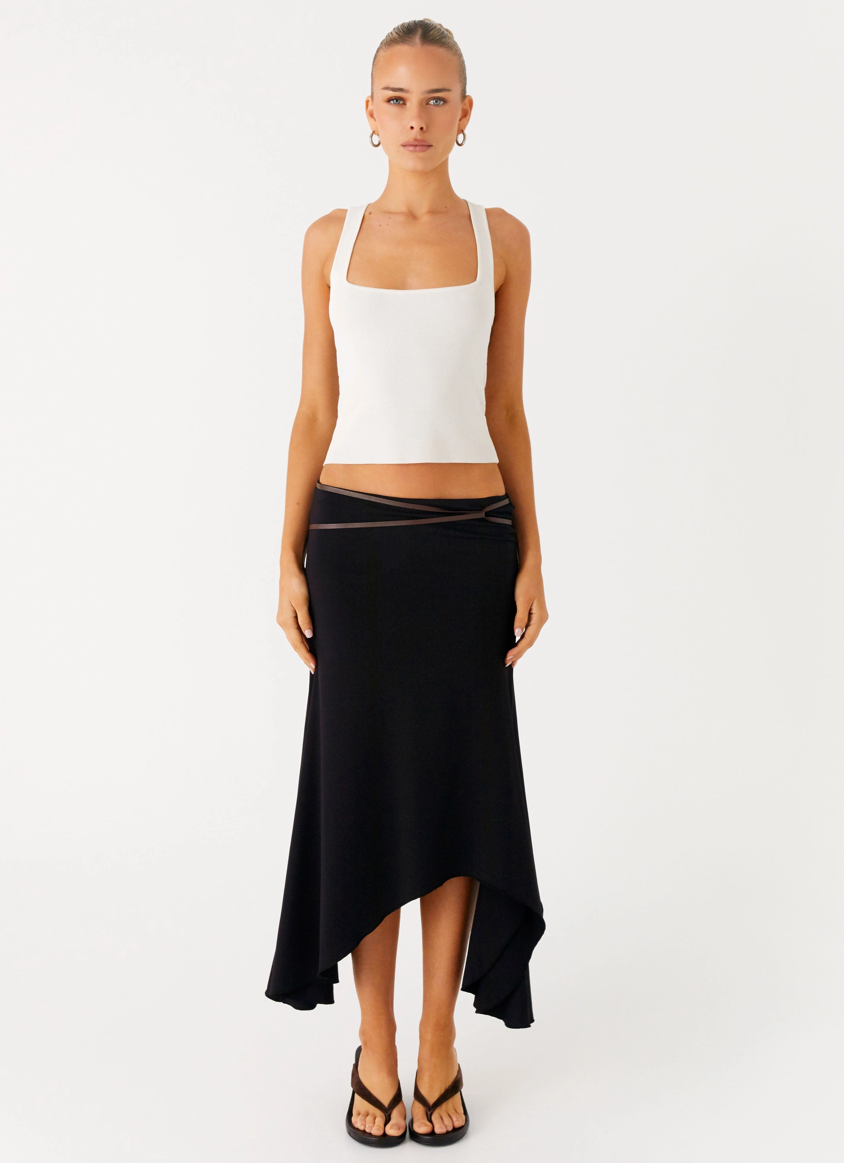 Outfit Lookbook Easy Vibe Seattle Midi Skirt - Black