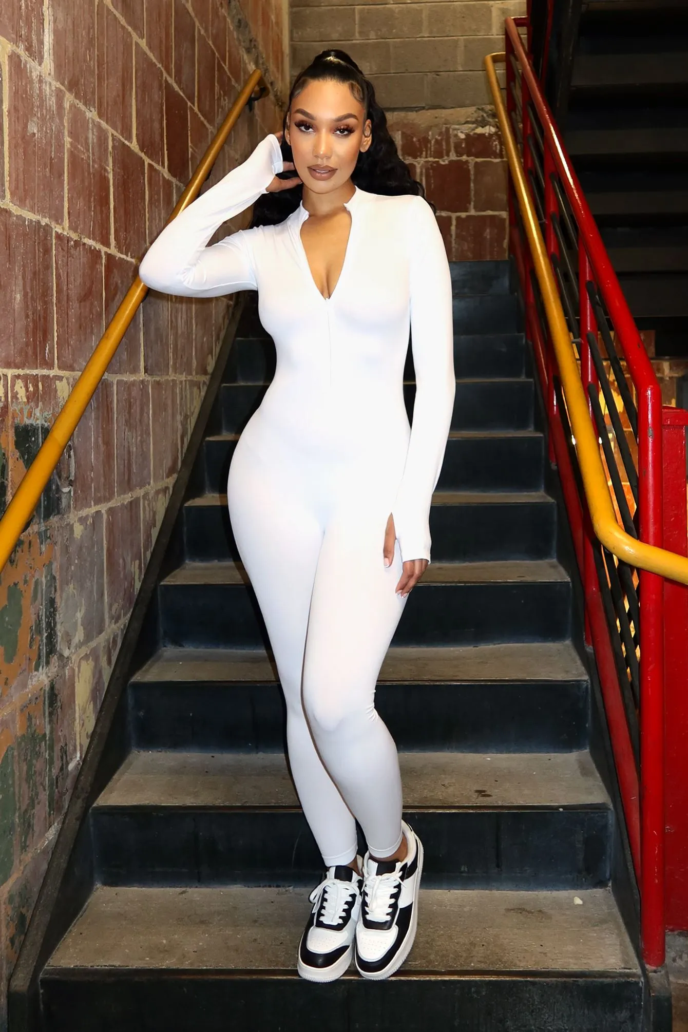 Nyx Thumbhole Jumpsuit Laser Cut Perforations