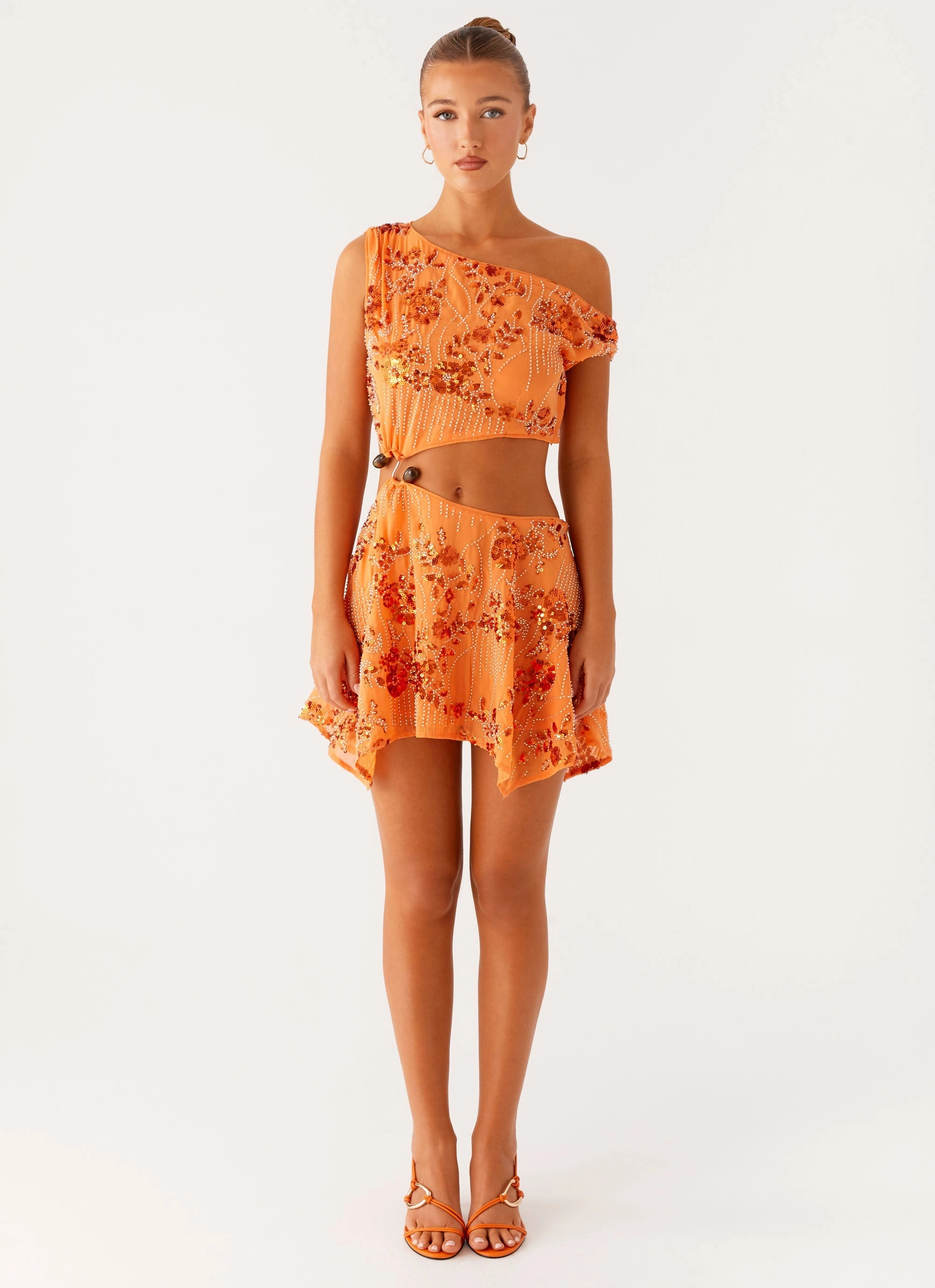 Youthful Feel Aletta Sequin Mini Dress - Orange